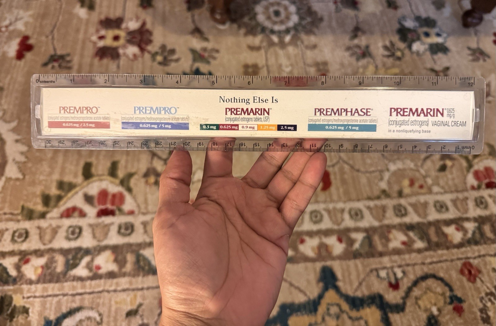 Vintage PREMARIN Drug Advertising Promo Ruler – Acrylic Prempro Premphase