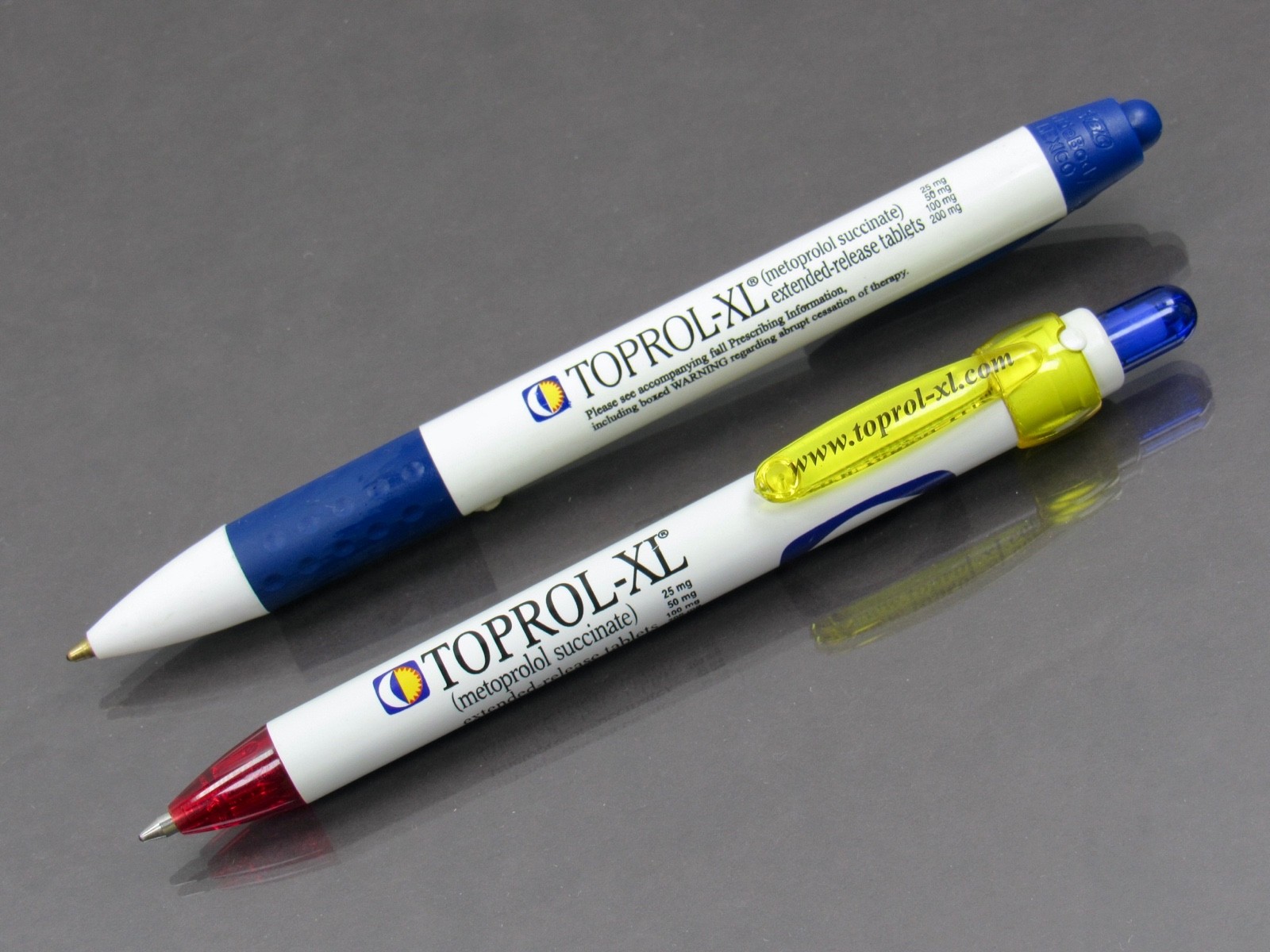 Toprol XL PENS BIC & Inoxcrom Drug Rep Pharmaceutical Promo Advertising Lot of 2