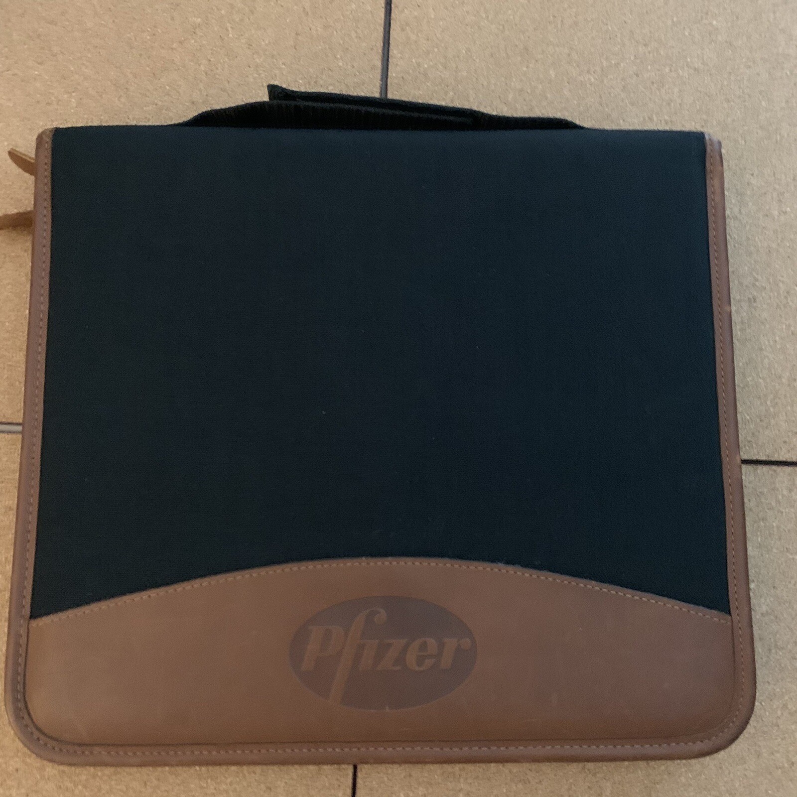 Pfizer Drug Rep Leather and Canvas Planner Folder Notebook Organizer RARE