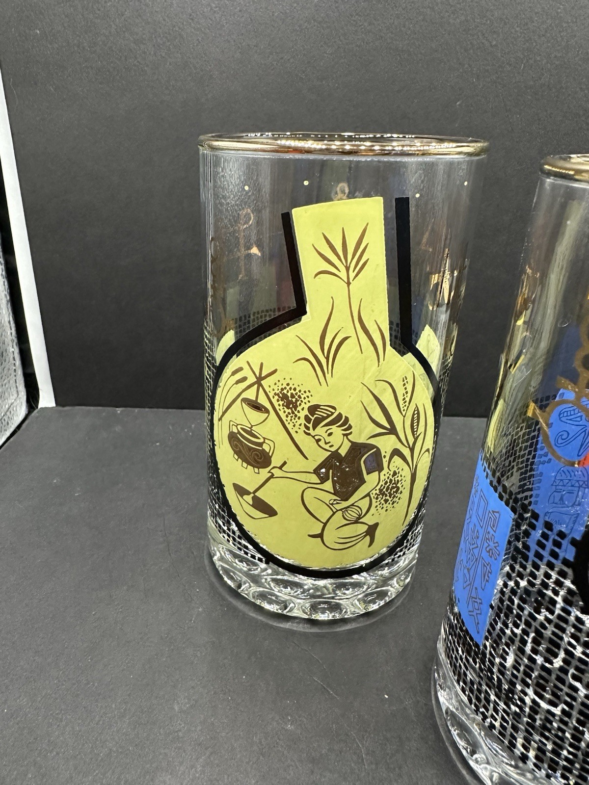 Vintage MCM Roerig Pfizer Pharmaceutical Glasses ‘s Set Of 5