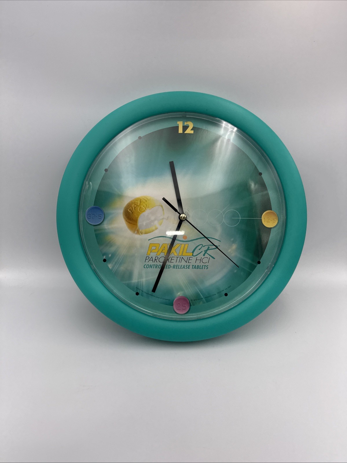 RARE Vintage 2003 PAXIL Promotional Wall Clock! Anti-Depressant Pharmaceutical