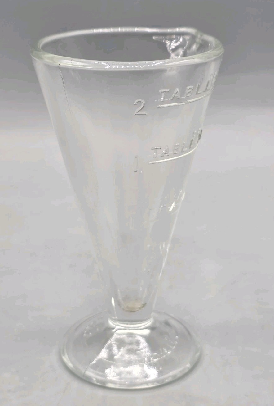 VINTAGE Zonite 3.5″ Clear Glass 2 TBSP Apothecary Measuring Beaker