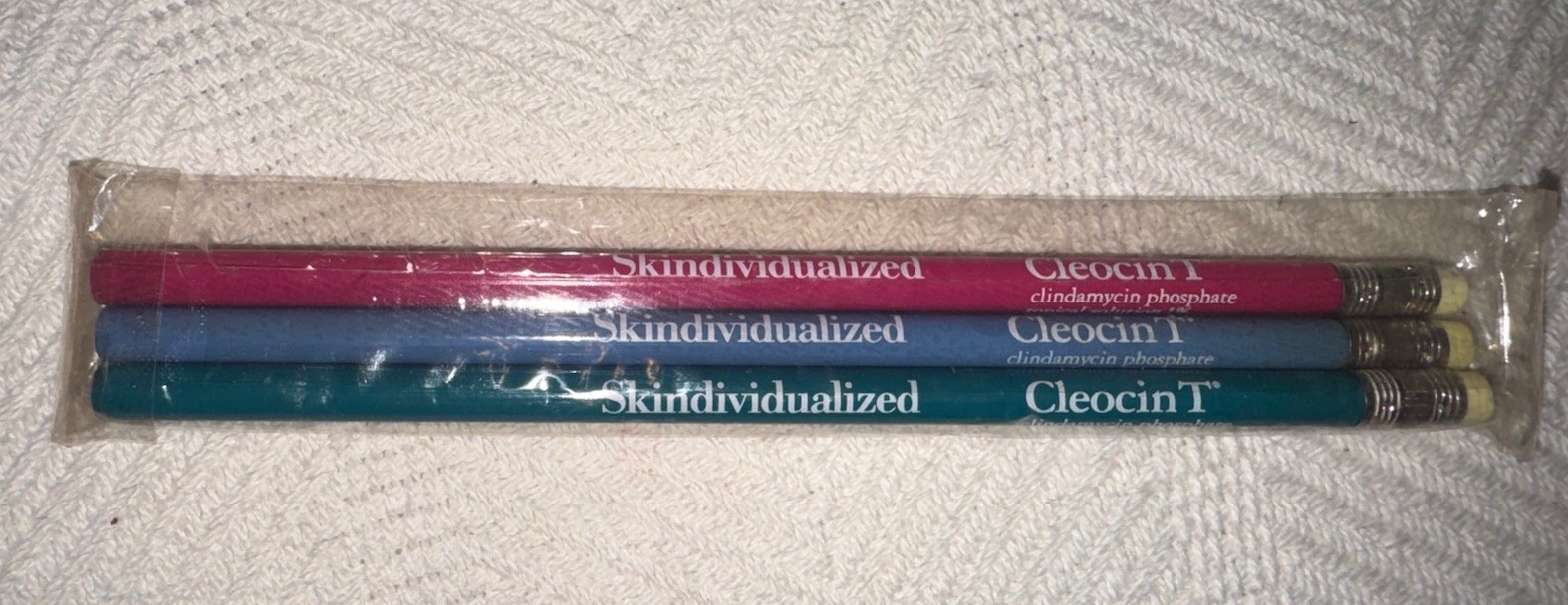 Vintage Cleotin T Unsharpened 3 Pencil Drug Pharmaceutical Promo Collectible
