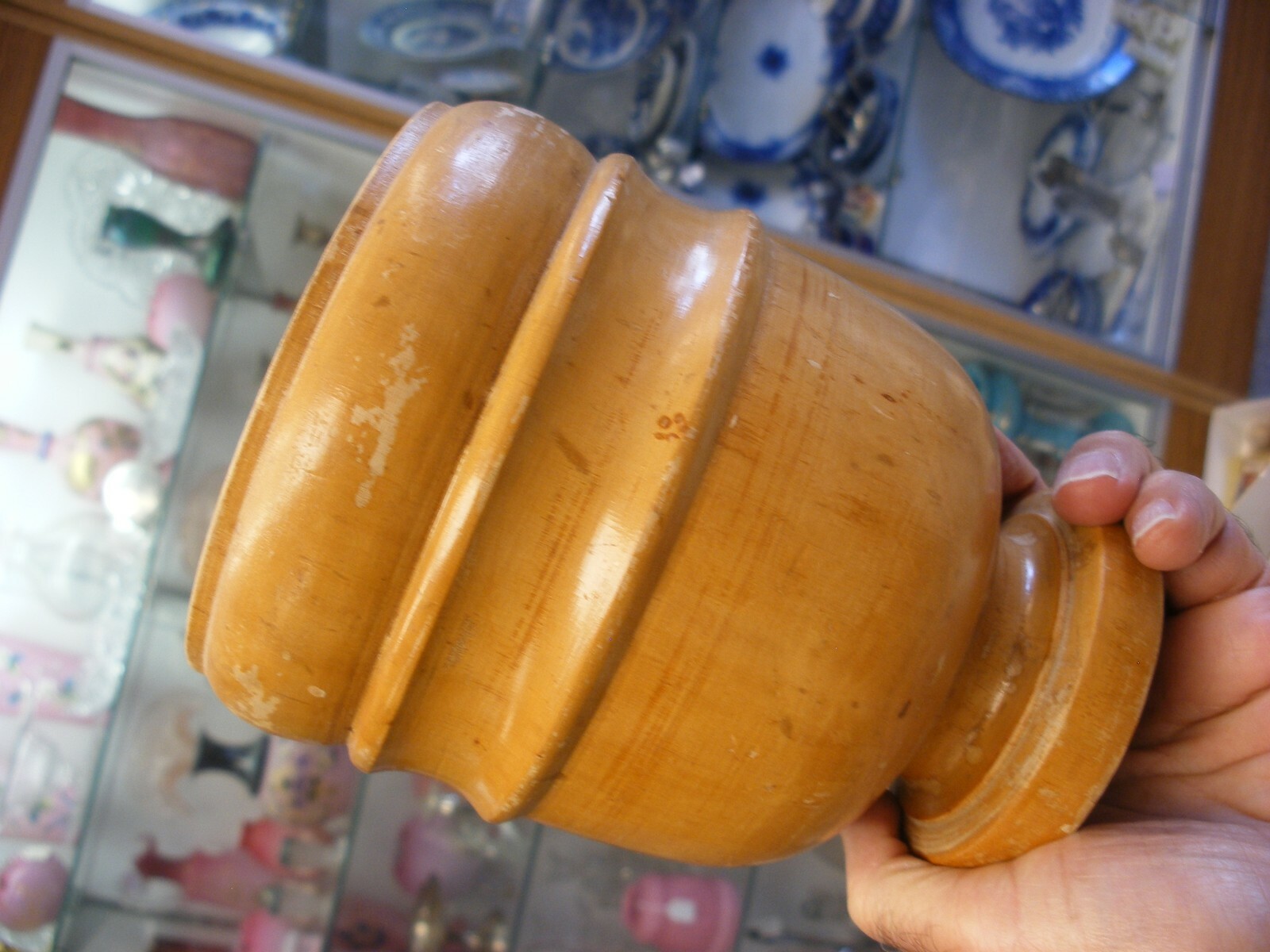 Antique Vtg Primitive Pharmacy Apothecary Wood Mortar and Pestle