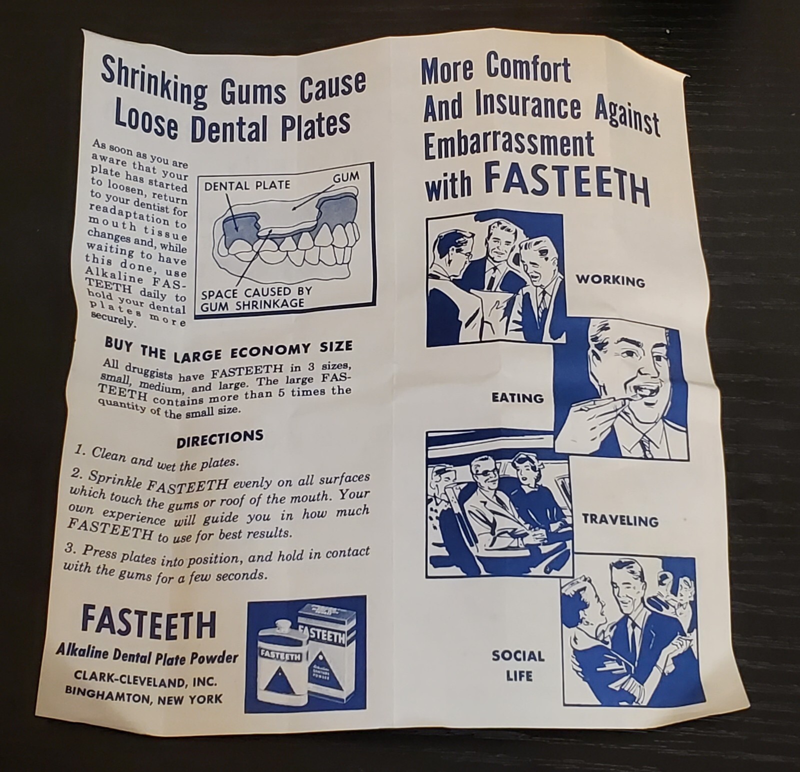 Vintage Fasteeth Denture Alkaline Adhesive Powder – New Old Stock