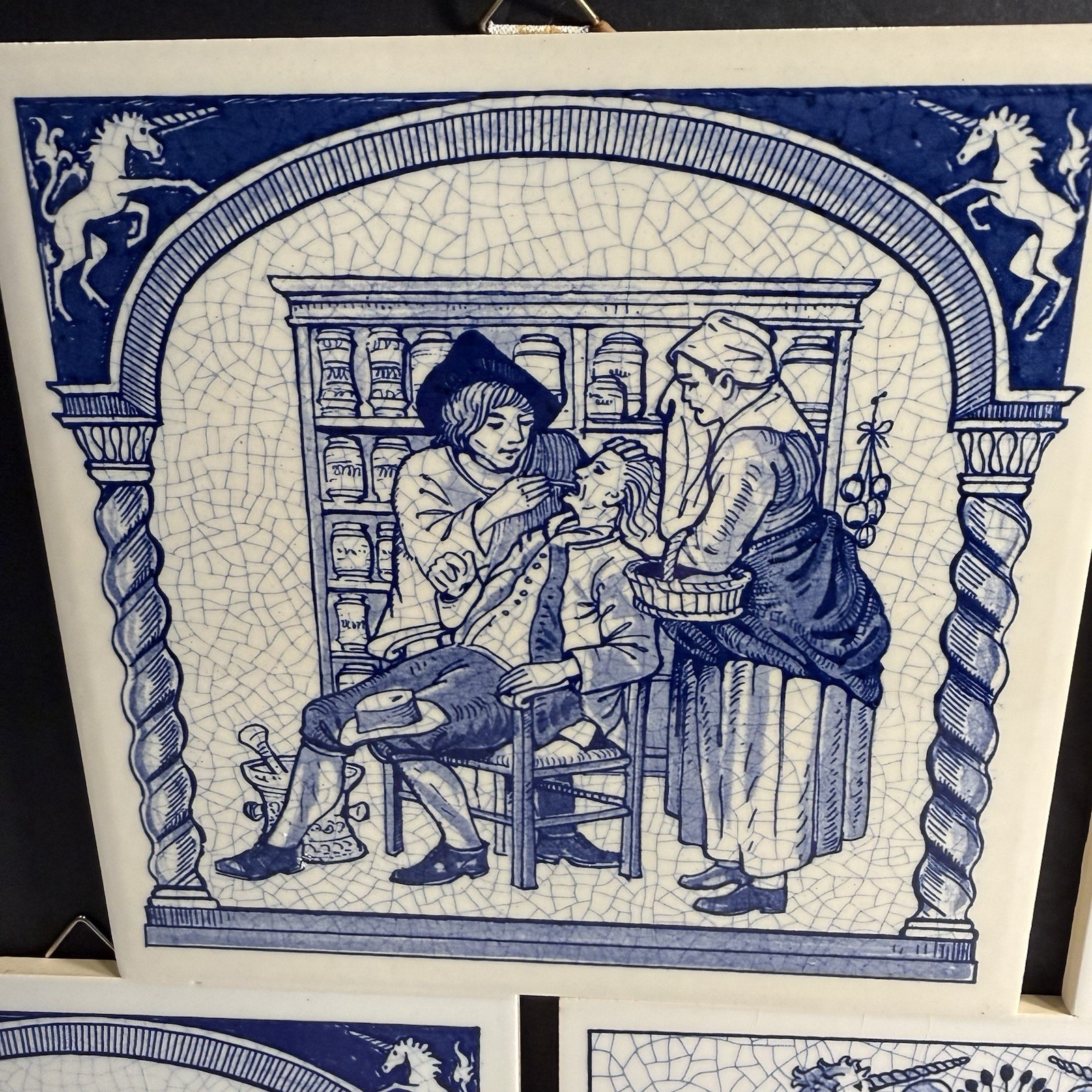 Burroughs Wellcome Delft Holland Pharmacy Tiles Set of 5 Ltd Edition 1986-91