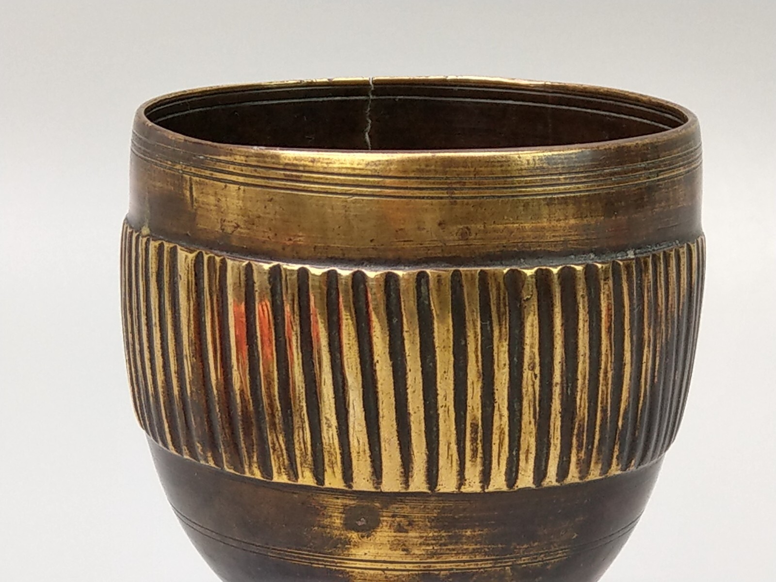 Greek Brass mortar chalice shaped early 19th century
