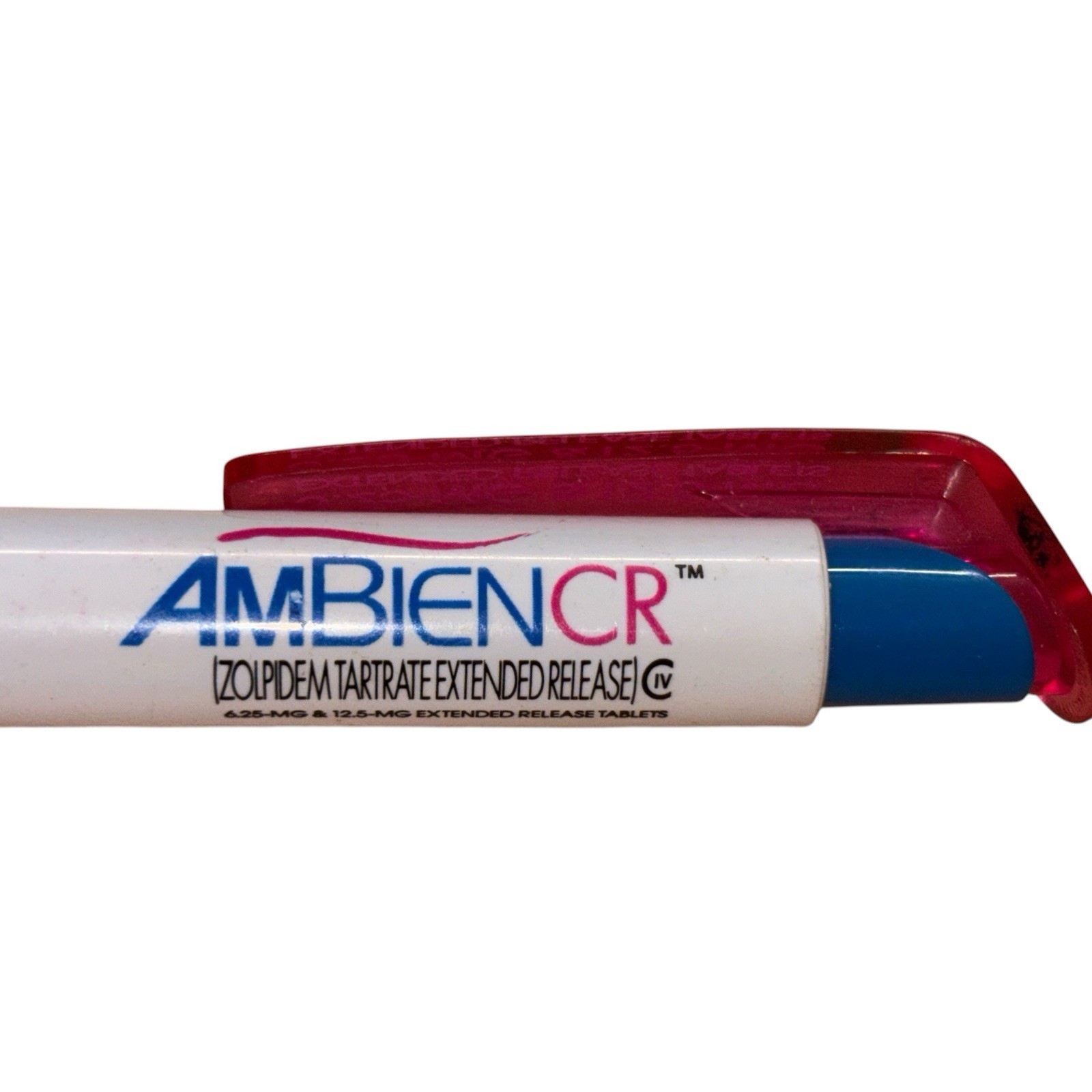 Ambien CR Pen Pink & Blue Drug Rep Pharmaceutical Promo Advertising Black Ink
