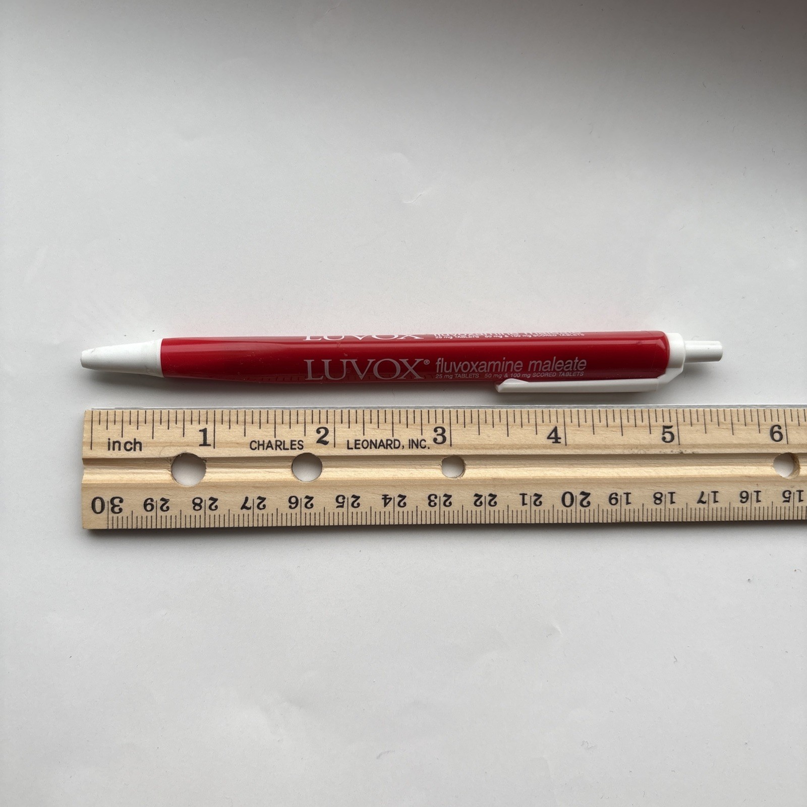 VTG Ballpoint LUVOX Pharma Promo Advertising Triangular Pen Red