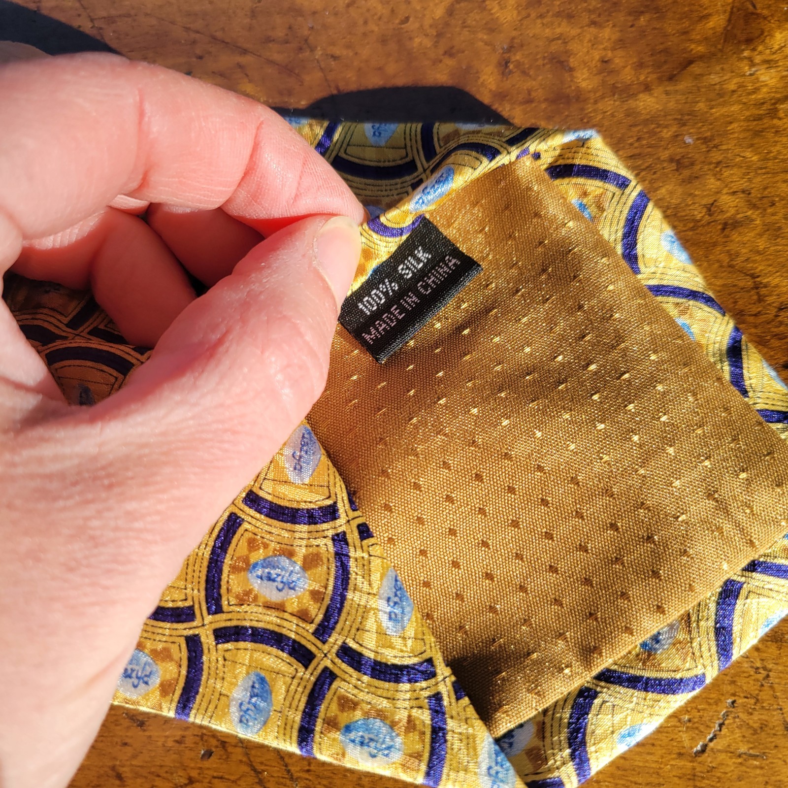 Pfizer Neck Tie Silk Blue Pill Yellow Men’s Necktie Pharmaceutical Gift