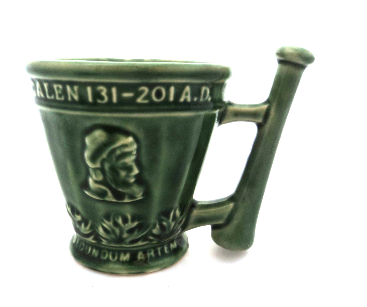 Vintage McCoy Green Schering Coricidin Pharmacy Mug