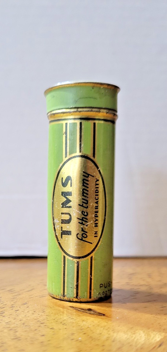 Vintage RX medicine cylinders – TUMS, Lydia Pinkham dispenser plus