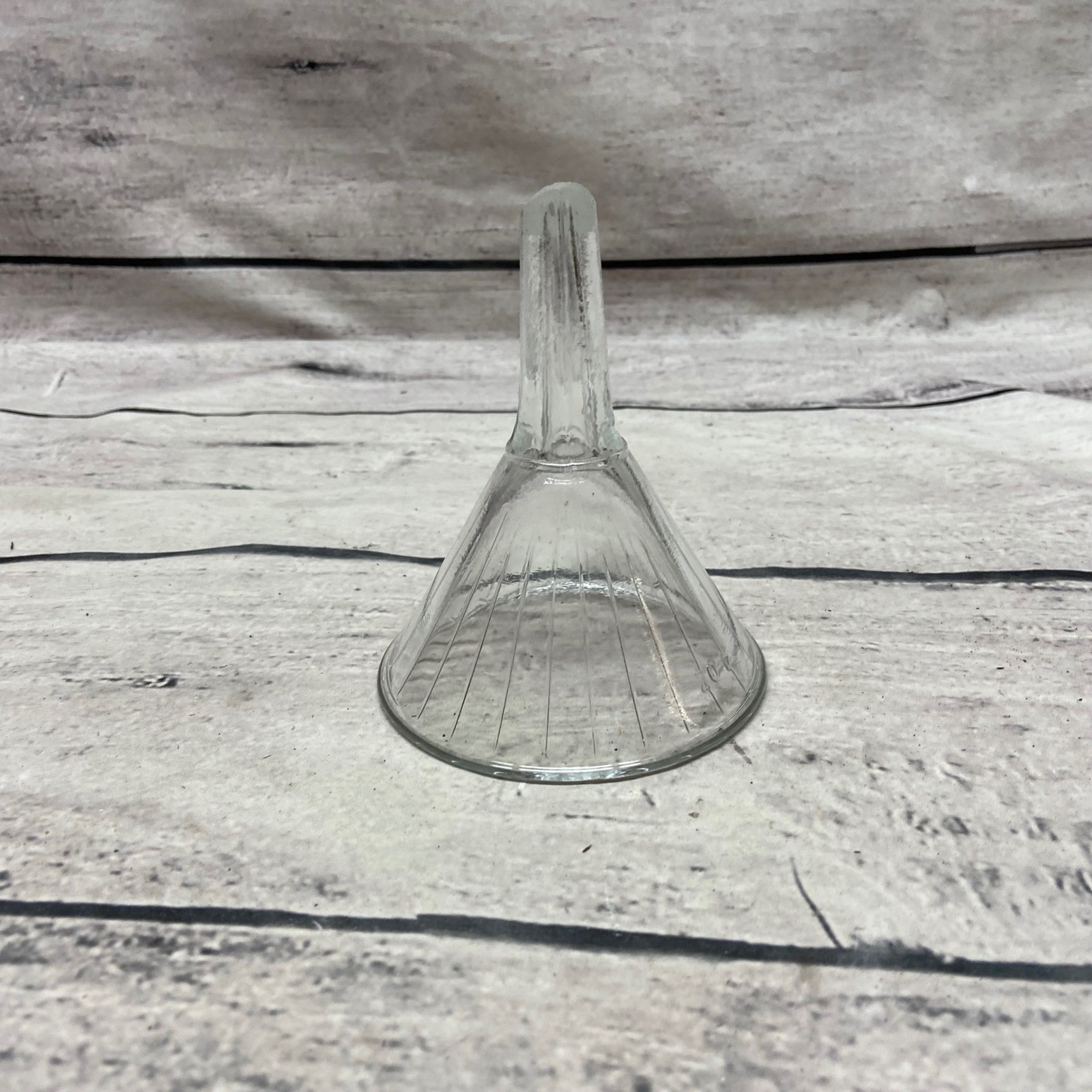 Vintage Ribbed Glass Lab Equipment Funnels Set of 13