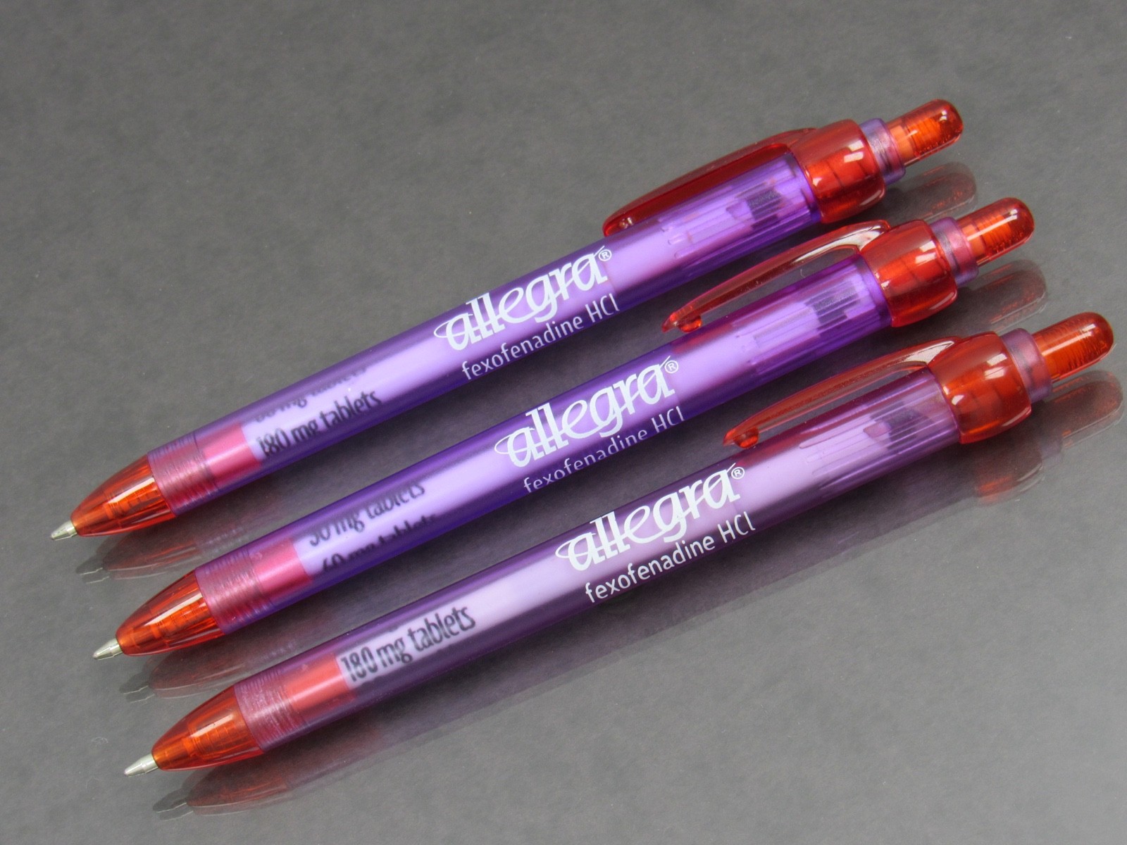 Allegra PENS Drug Rep Pharmaceutical Promo Rotating Barrel Lot of 3 Dry Ink