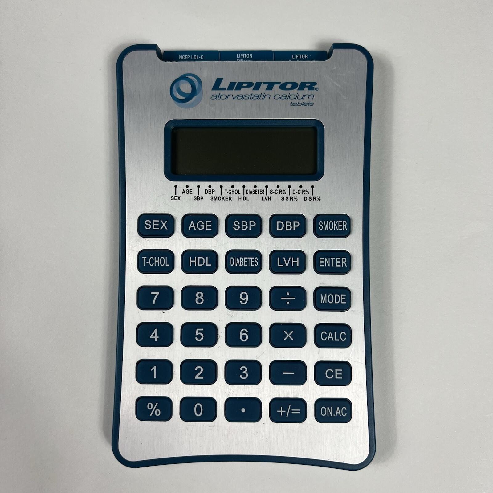 Pharmaceutical Drug Rep Collectibles Lipitor Dosage/Risk Calculator 6.5″ X 4″