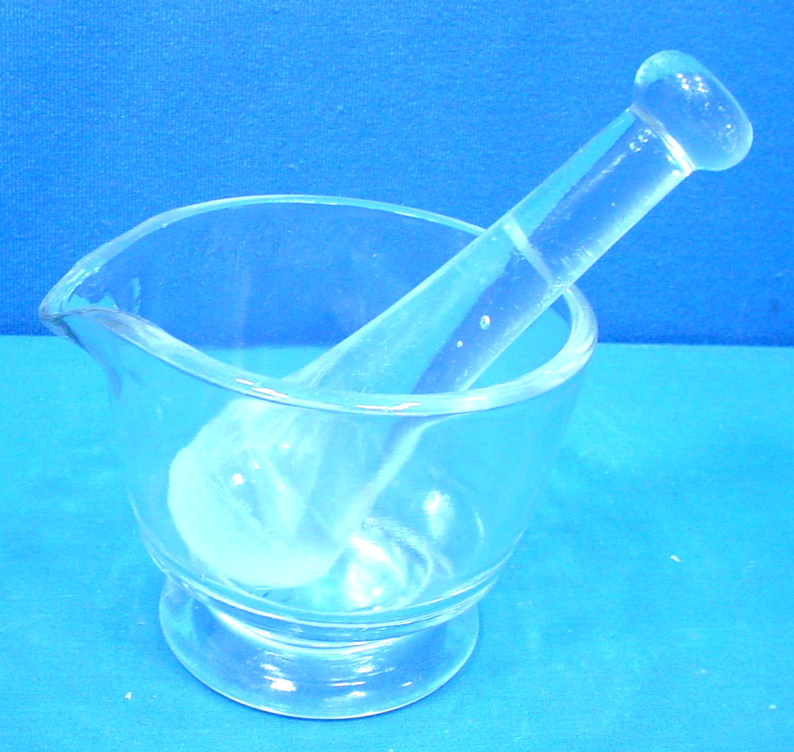 Antique John Maris 8 Oz Glass Mortar & Pestle Immaculate.