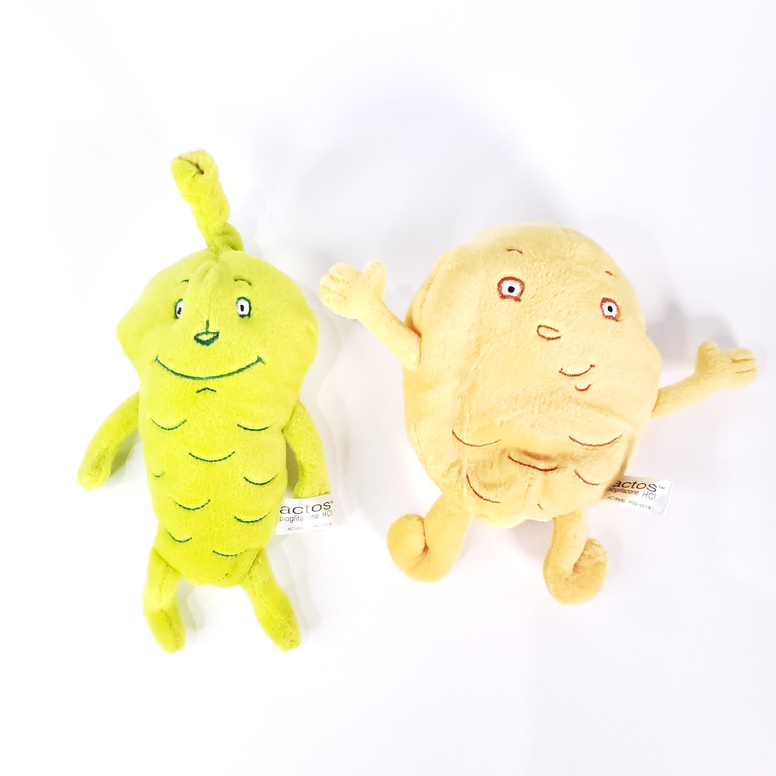 Steven Smith 2 x Actos Pioglitazone HCl Yellow Stuffed Plush Pharmaceutical Toy