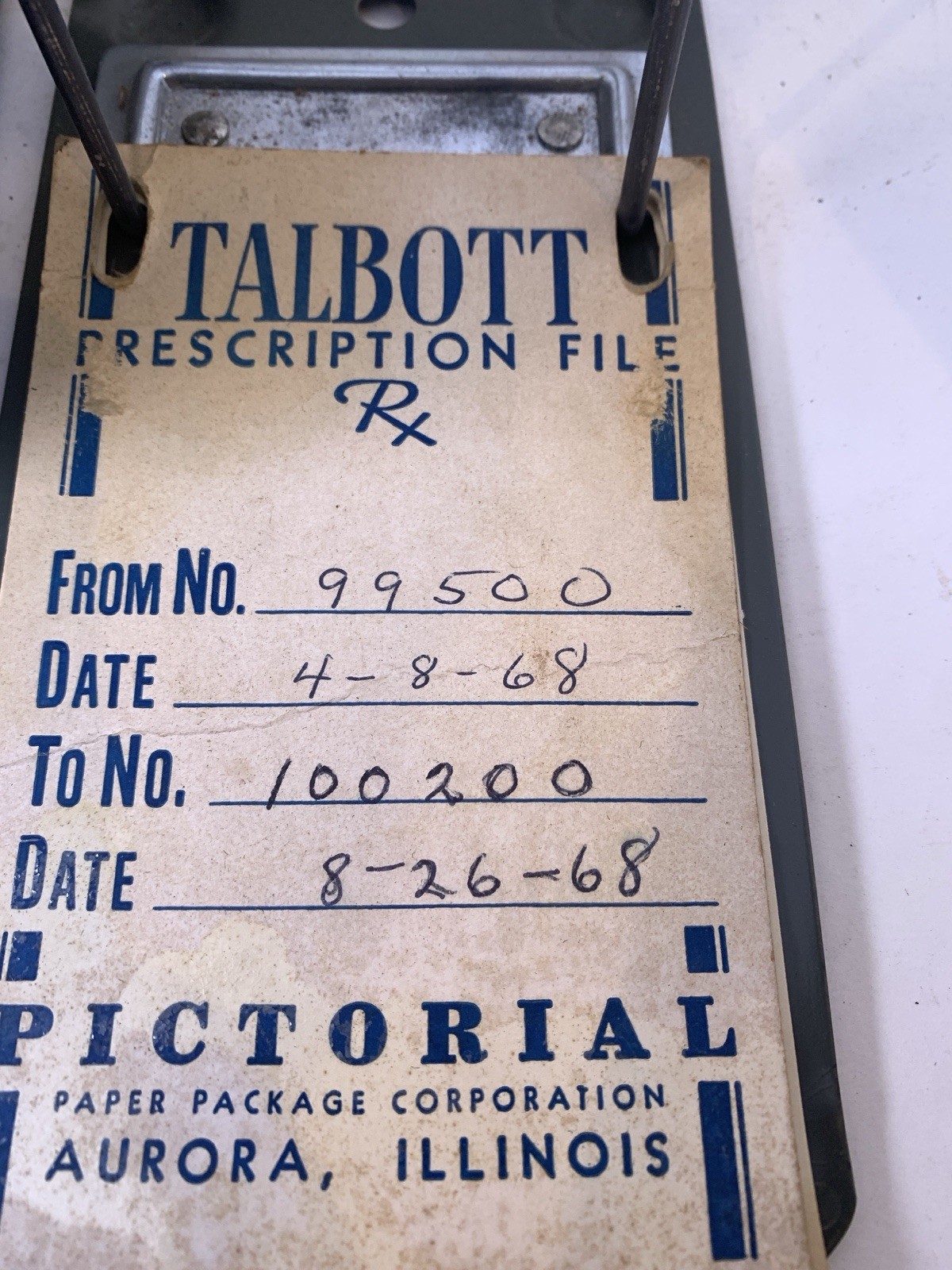 Pharmacy Prescription Record File Boxes Apothecary Rx Talbots Vintage
