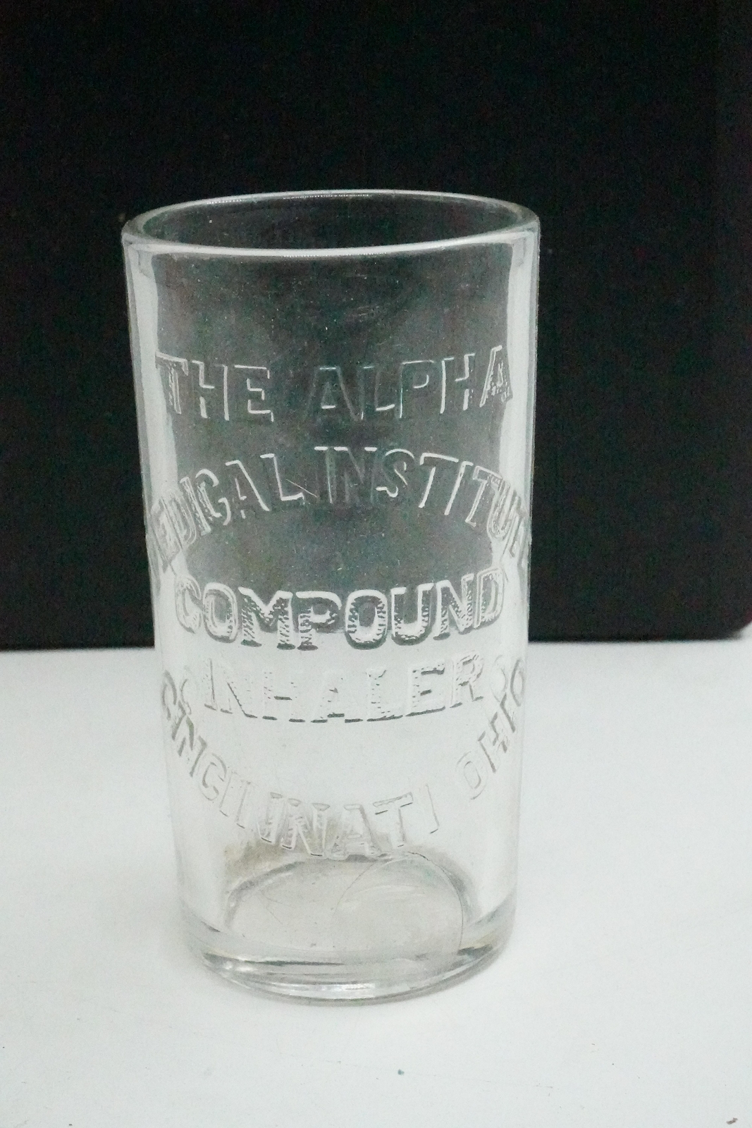 Apothecary Dose Measurement Glass Cup Alpha Medical Institute Compound Inhaler