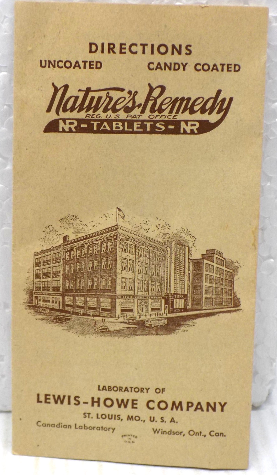 Vintage Paper 1933’s Nature’s Remedy Tablets Directions, & brochure +Old Tums Ad