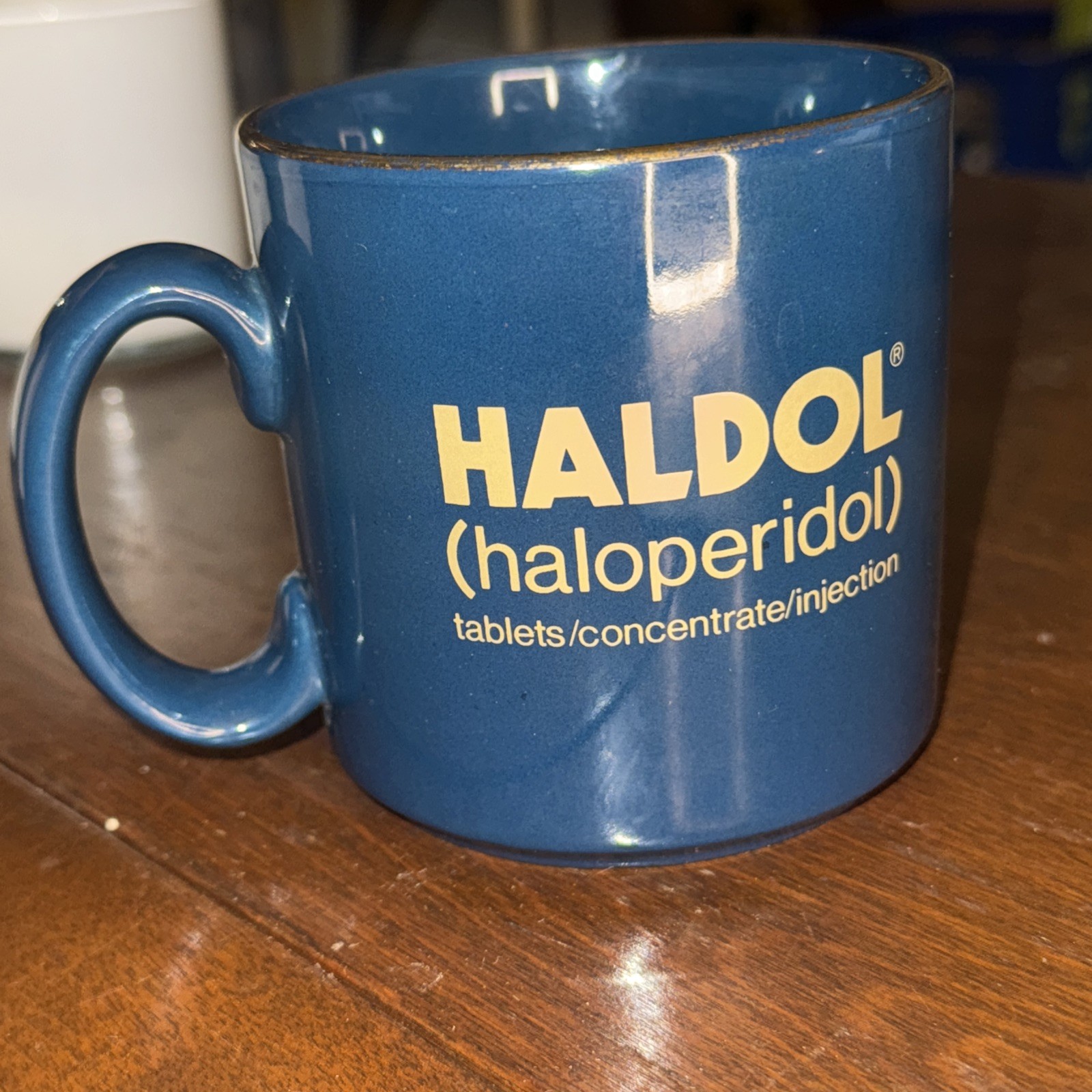 Vintage Pharma Advertising HALDOL Ceramic Coffee Mug Antipsychotic Haloperidol