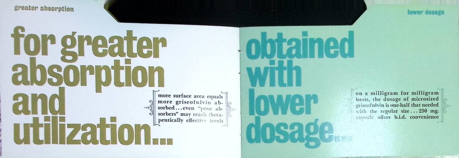 Vintage 1967 Grisactin 250 Medical Advertising Brochure – Ayers Laboratories