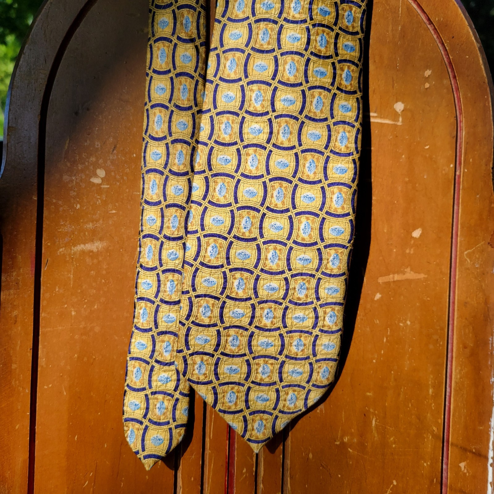 Pfizer Neck Tie Silk Blue Pill Yellow Men’s Necktie Pharmaceutical Gift