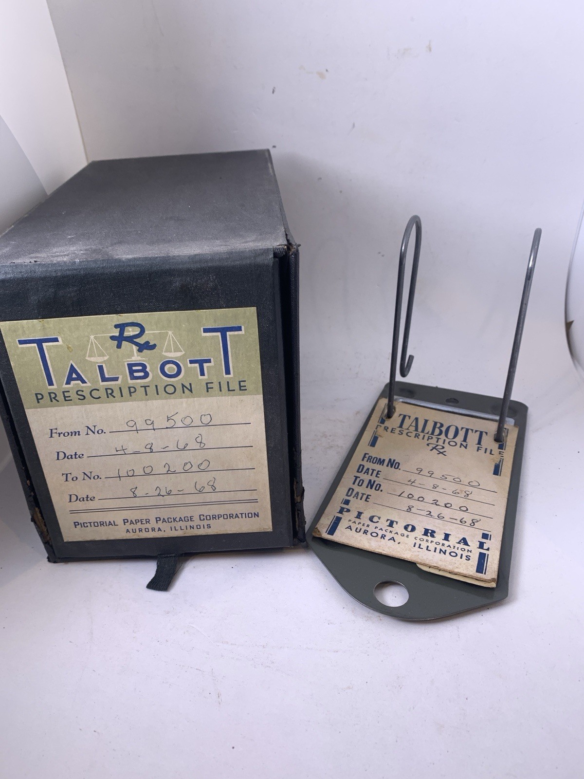 Pharmacy Prescription Record File Boxes Apothecary Rx Talbots Vintage