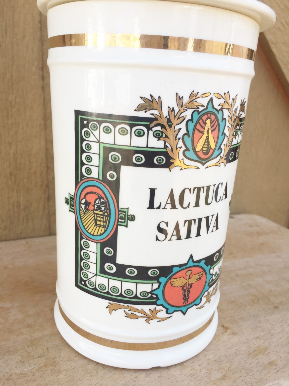 Pharmacy Apothecary Jar Lactuca Sativa Wild Lettuce Sleep Opium Substitute EMPTY