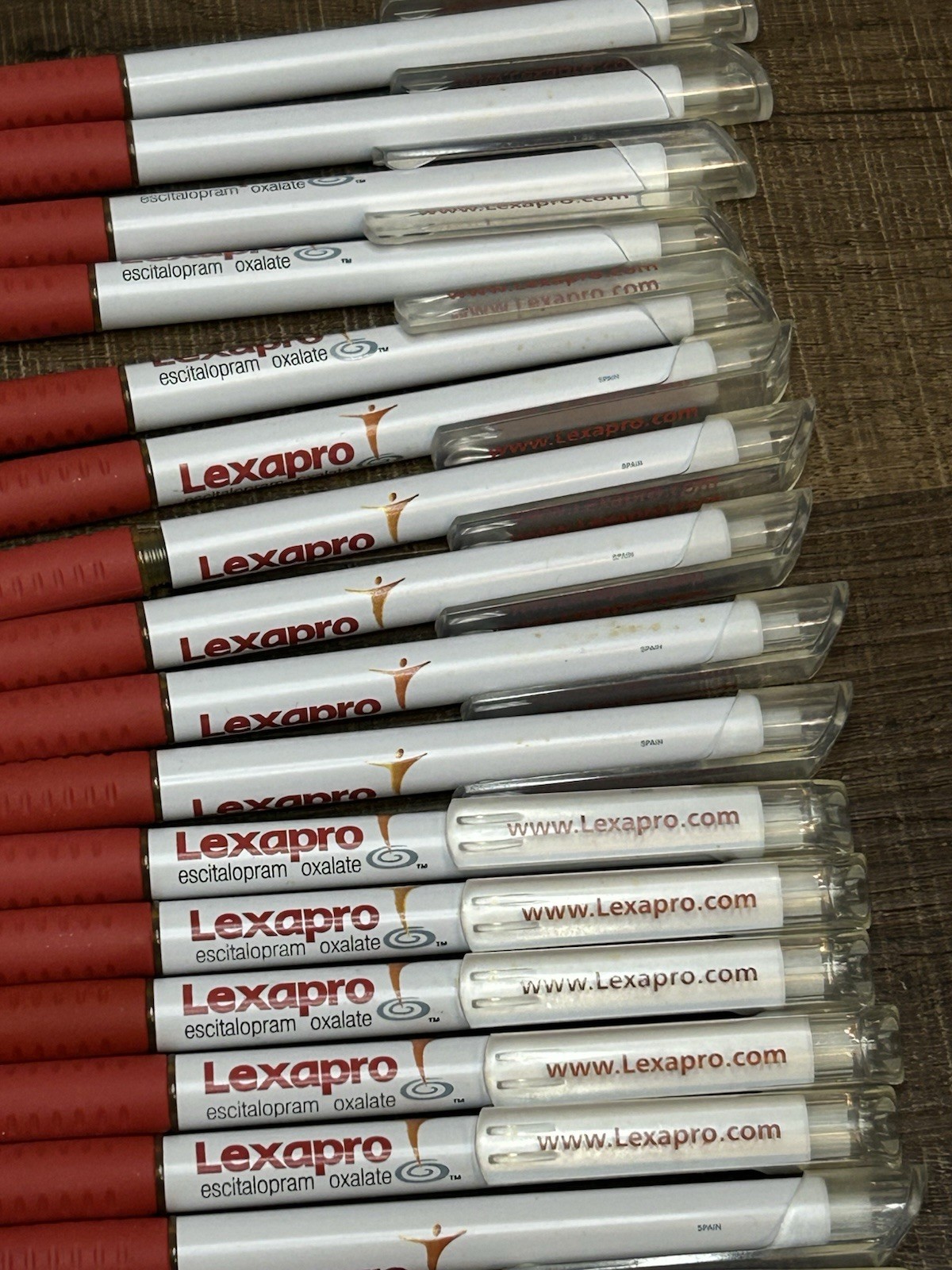 Lot Of 44 Lexapro Pens Pharmaceuticals Collectable Pharma Rx Drug Rep All Tested