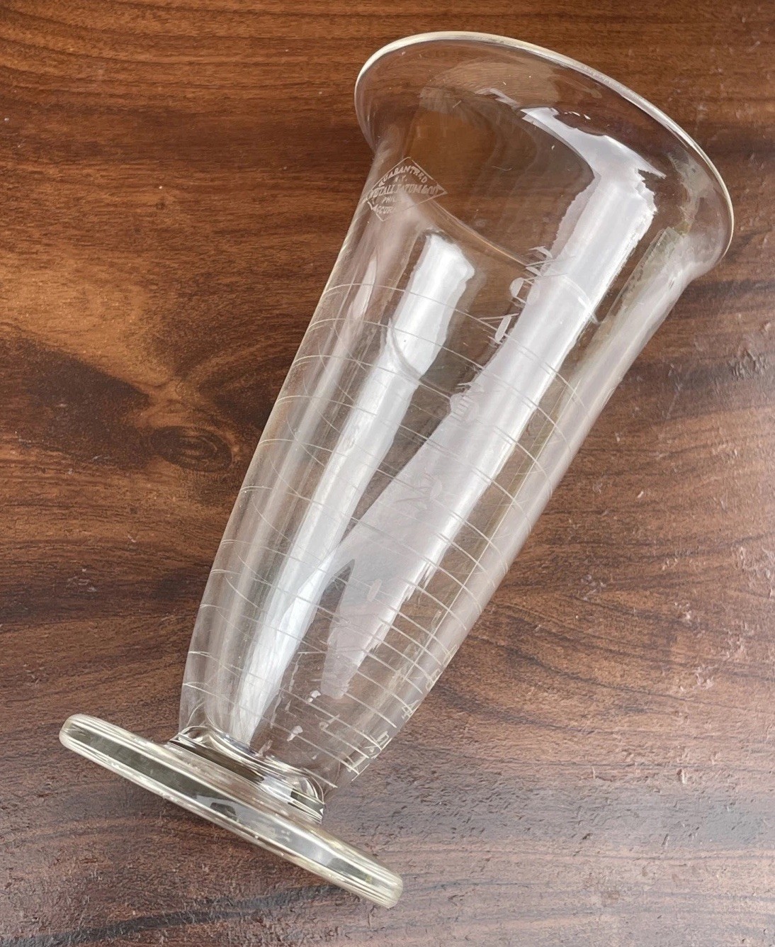 Antique Hand Blown Glass Laboratory Apothecary Beaker 5 1/2″ Whitall Tatum & Co.