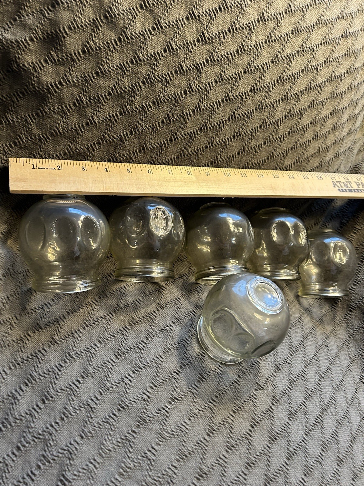 Vintage Medical Glass Cupping Therapy Jars (Set of 6)