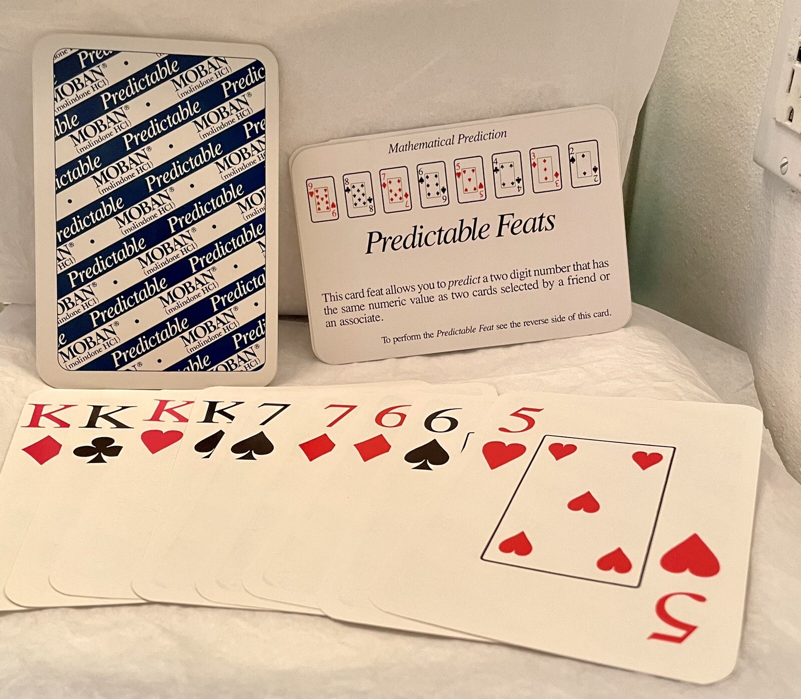 VINTAGE 90’S MOBAN DRUG REP PHARMA PROMO JUMBO PLAYING CARDS + 3 Trick “FEATS”