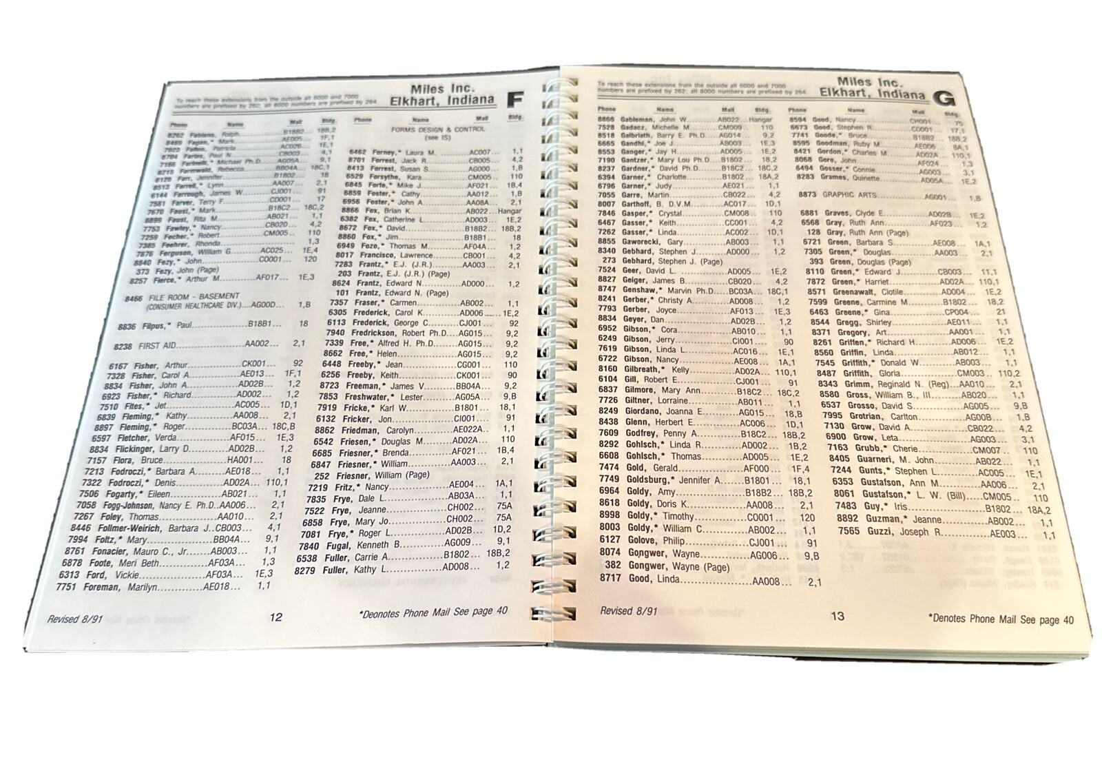 Miles Laboratories 1991 Vintage Telephone Directory Elkhart, Indiana
