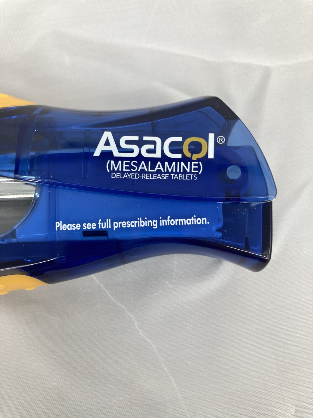 Asacol Stapler Blue Yellow Drug Rep Pharmaceutical Promo Advertising 6”