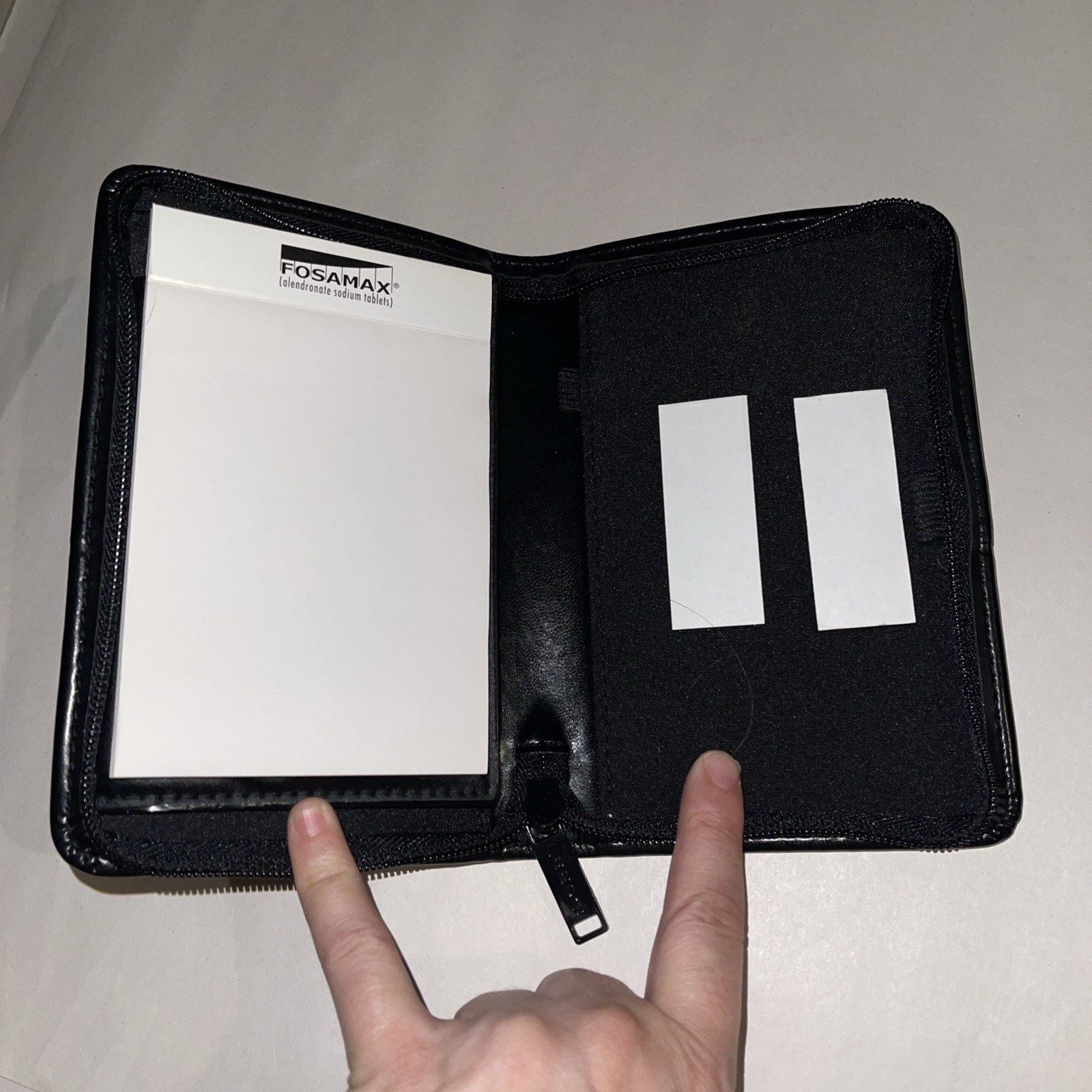 Fosamax (Alendronate Sodium Tablets) Black Leather Zippered Planner Notebook