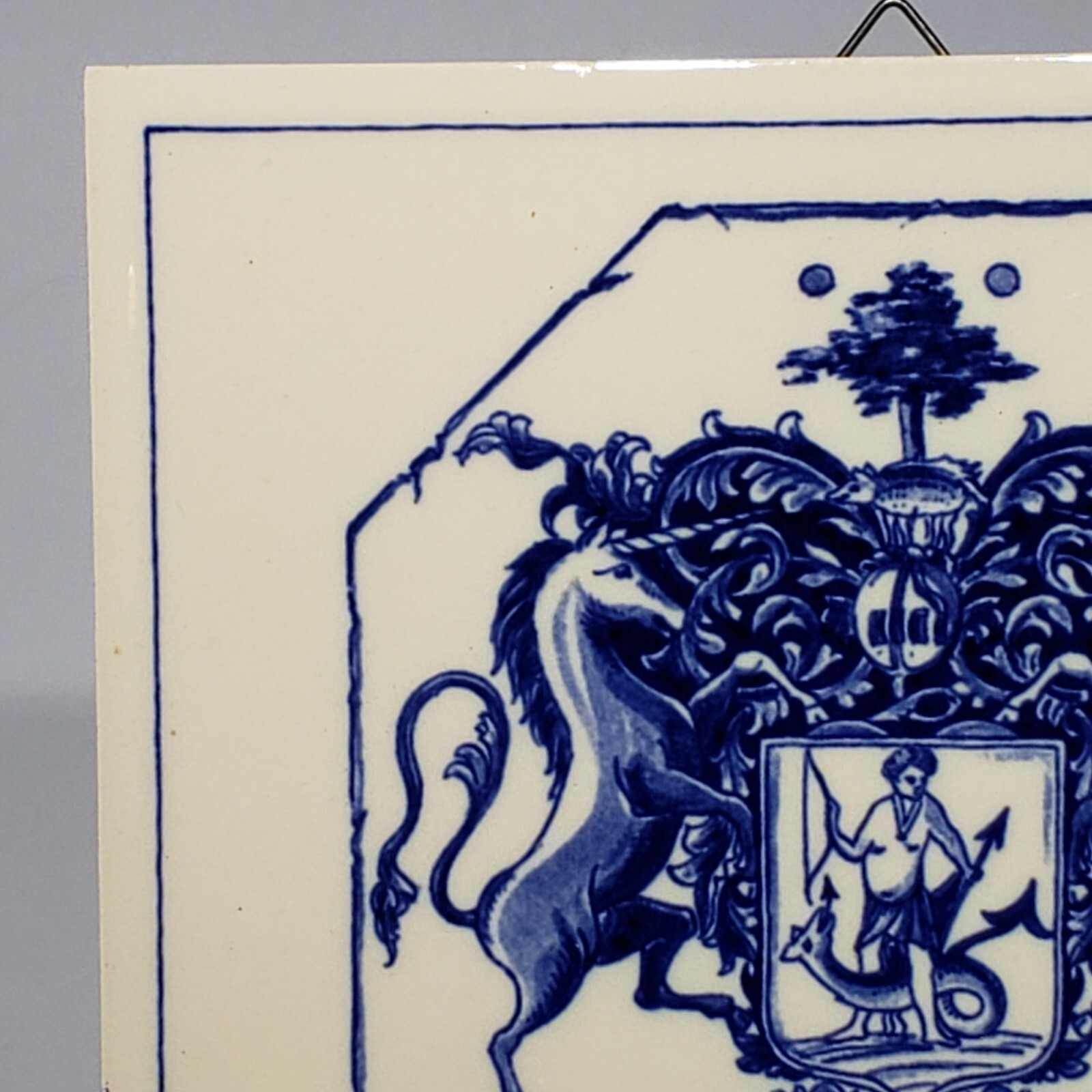 Vtg Blue Pharmacy Chelsea Physic Garden Tile Delft Holland John Watts B688