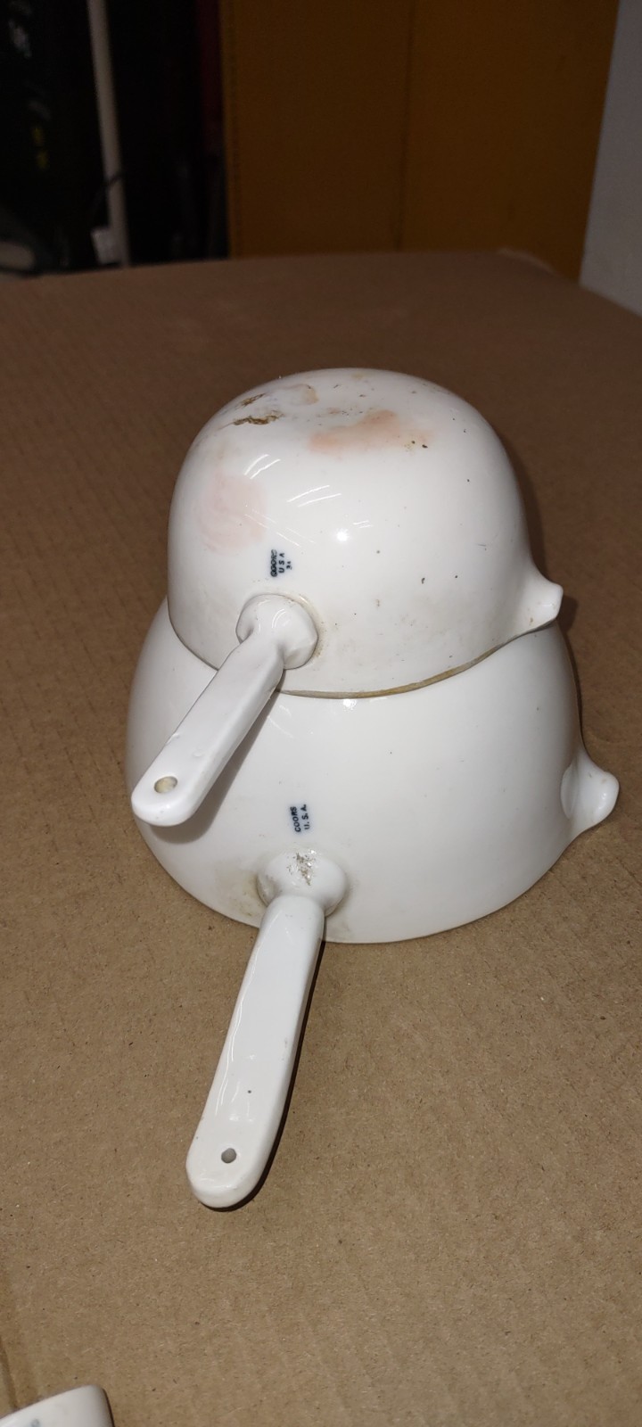 Coors USA(Blue)Porcelain Apothecary Lab items (2) one of each size