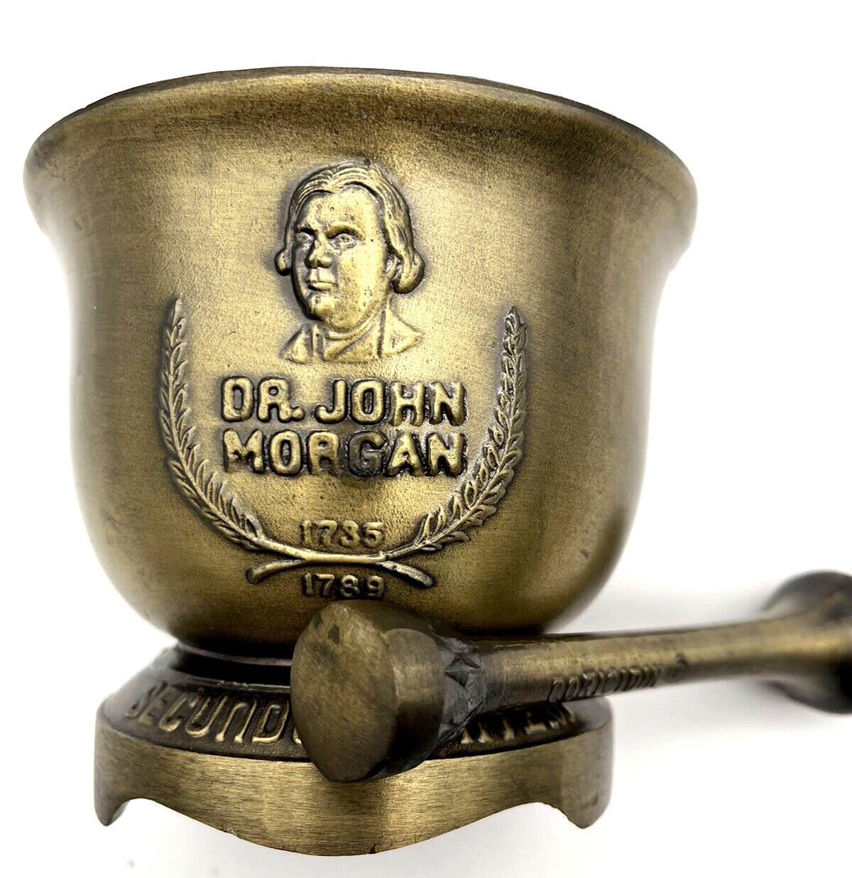 1930 Pharmaceutical Dr. John Morgan 1735 – 1789 Solid Brass Mortar & Pestle