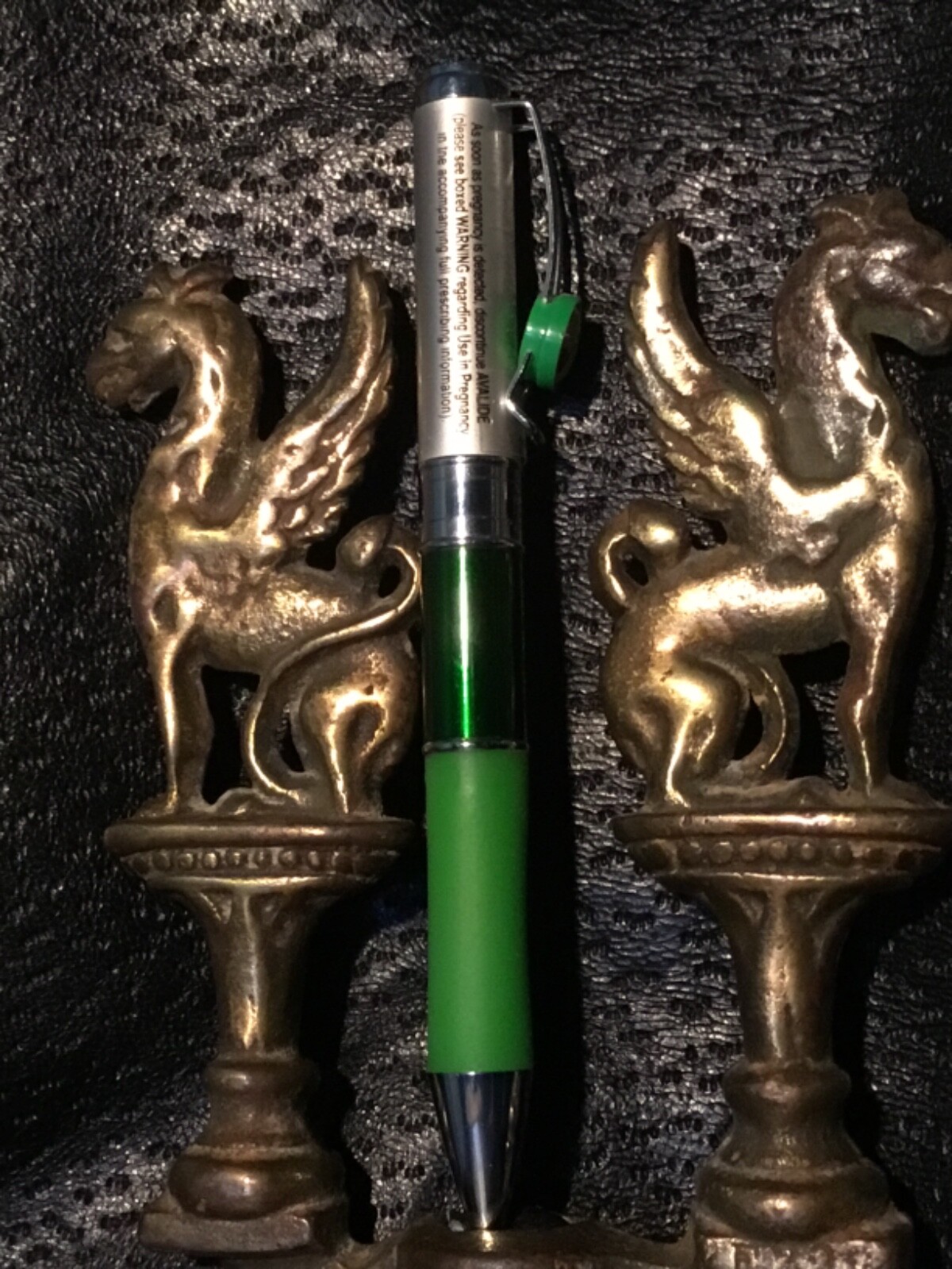 Avalide Green Heavy Metal Drug Rep Pharmaceutical Gripper twist pen w slider