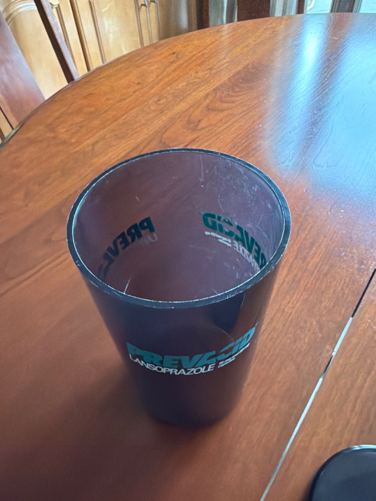 Pharmaceutical Drug Rep Collectibles: Prevacid branded smoky gray container