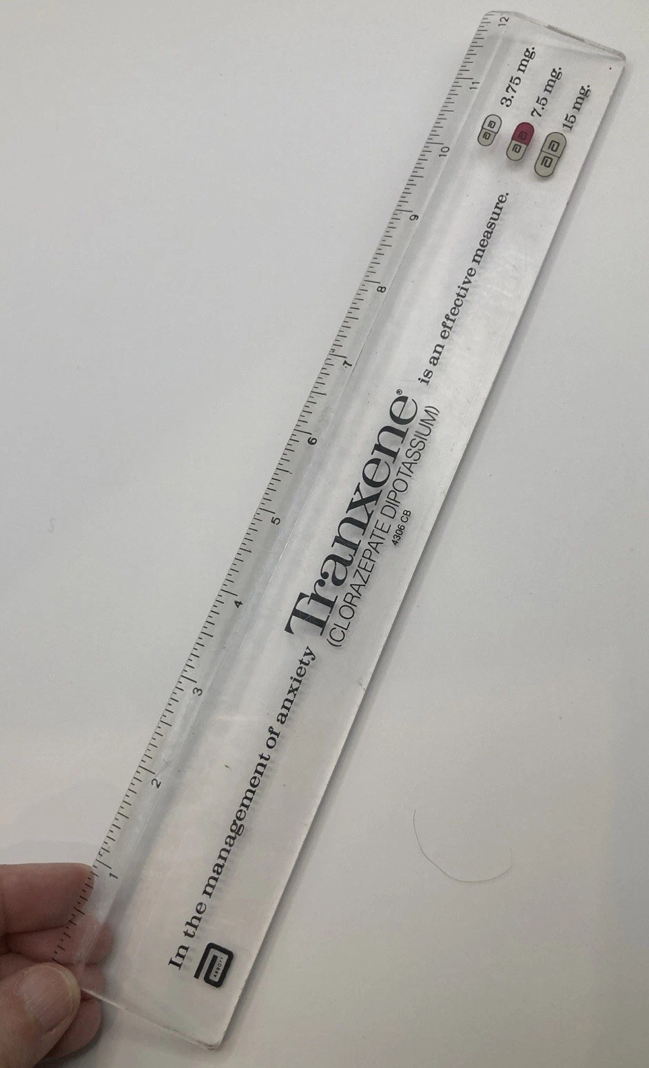 VINTAGE TRANXENE PHARMA COLLECTIBLE RULER DRUG REP PROMO VINTAGE SWAG