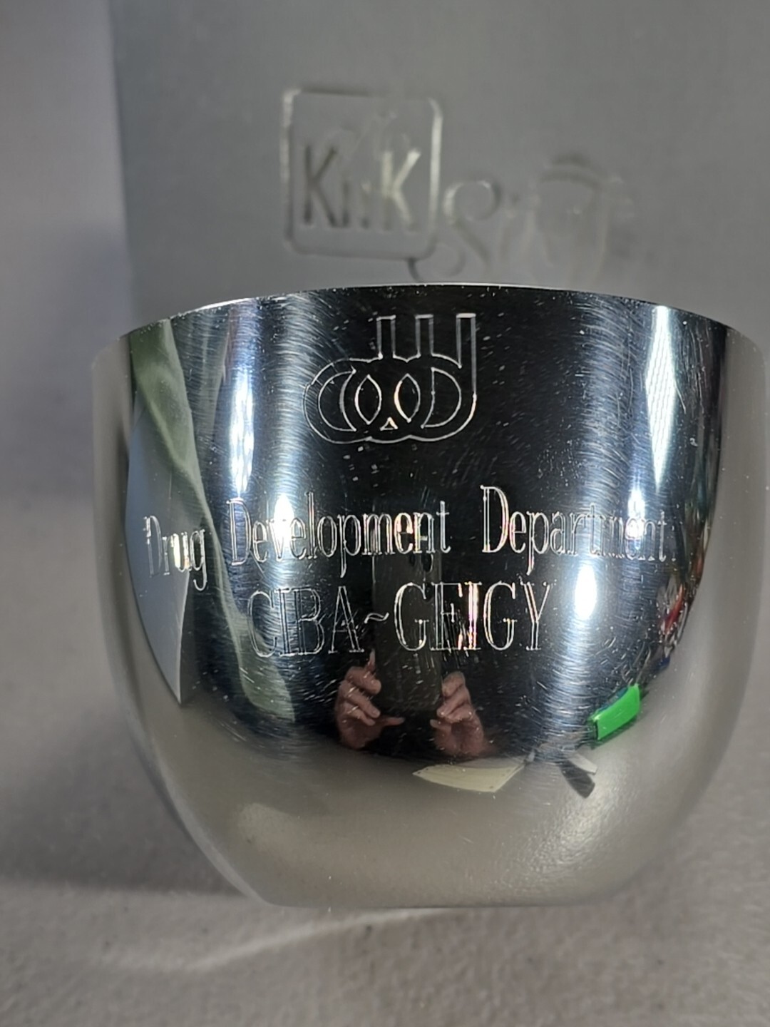 Pharmaceutical CIBA-GEIGY Drug Development Group Shiny Pewter Kirk Stieff Cup