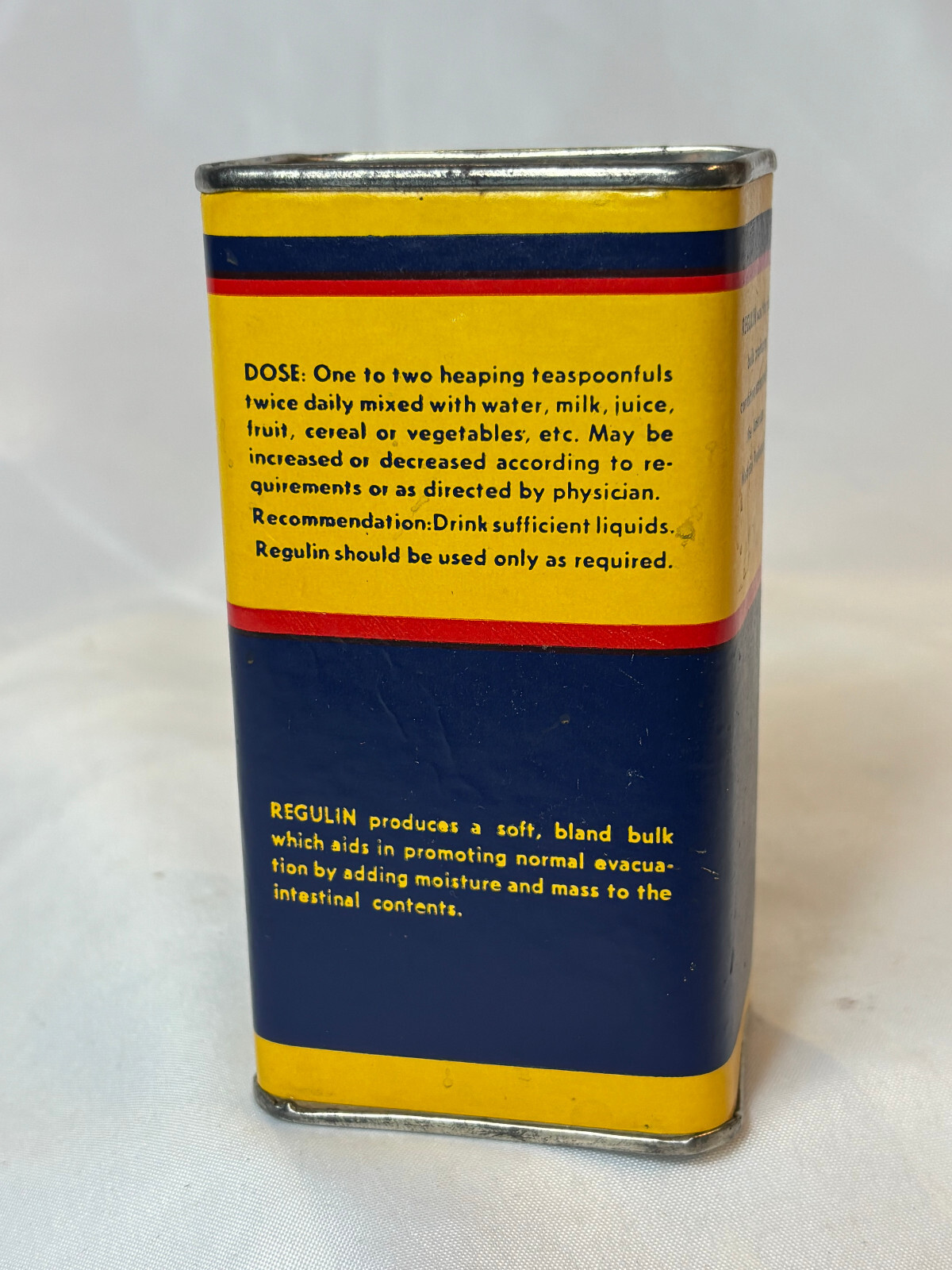 Vtg Regulin Constipation Treatment Cardboard & Metal Container S.F. Durst & Co