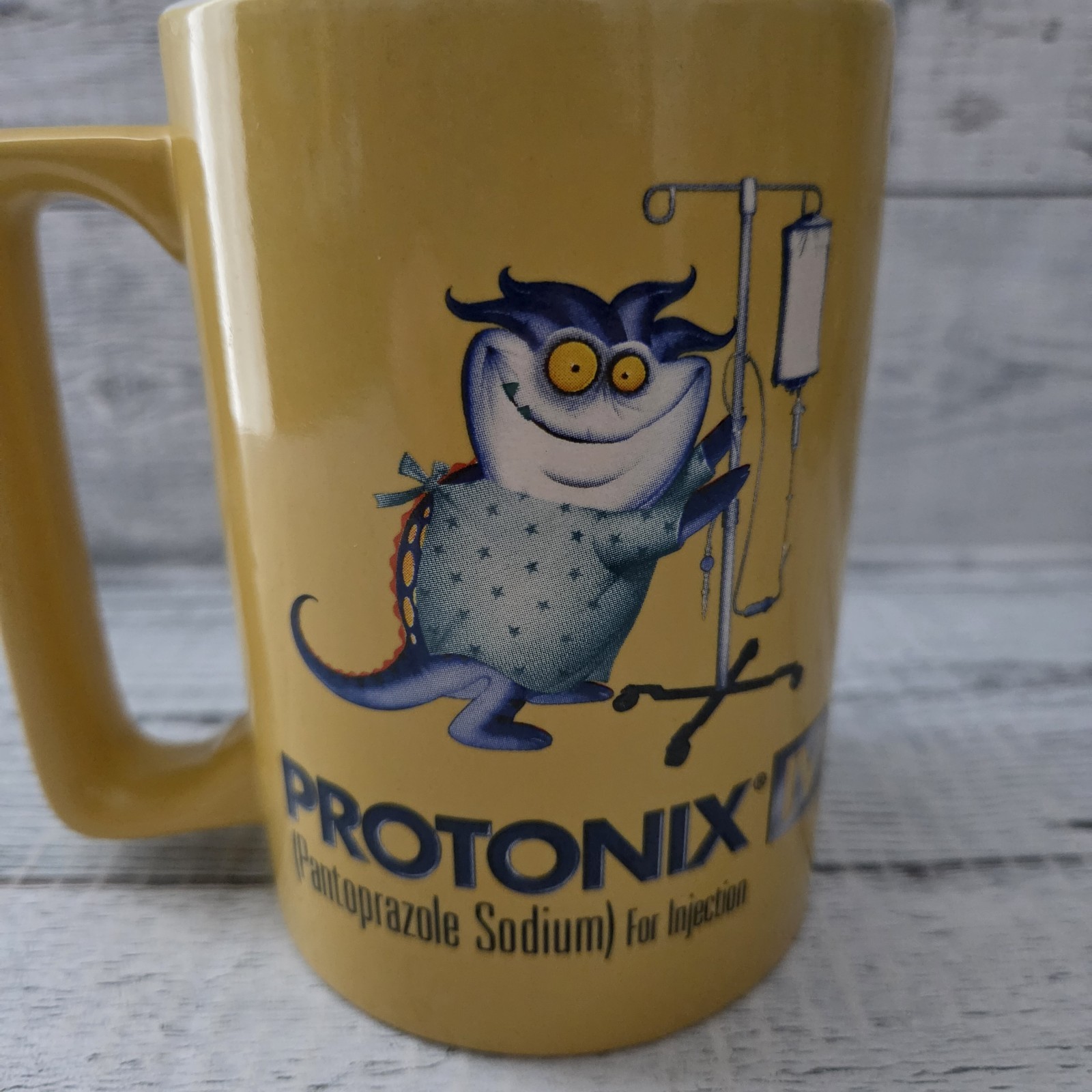 Vintage PROTONIX IV Heartburn Monster Oversized Mug Cup Drug Pharma Promo