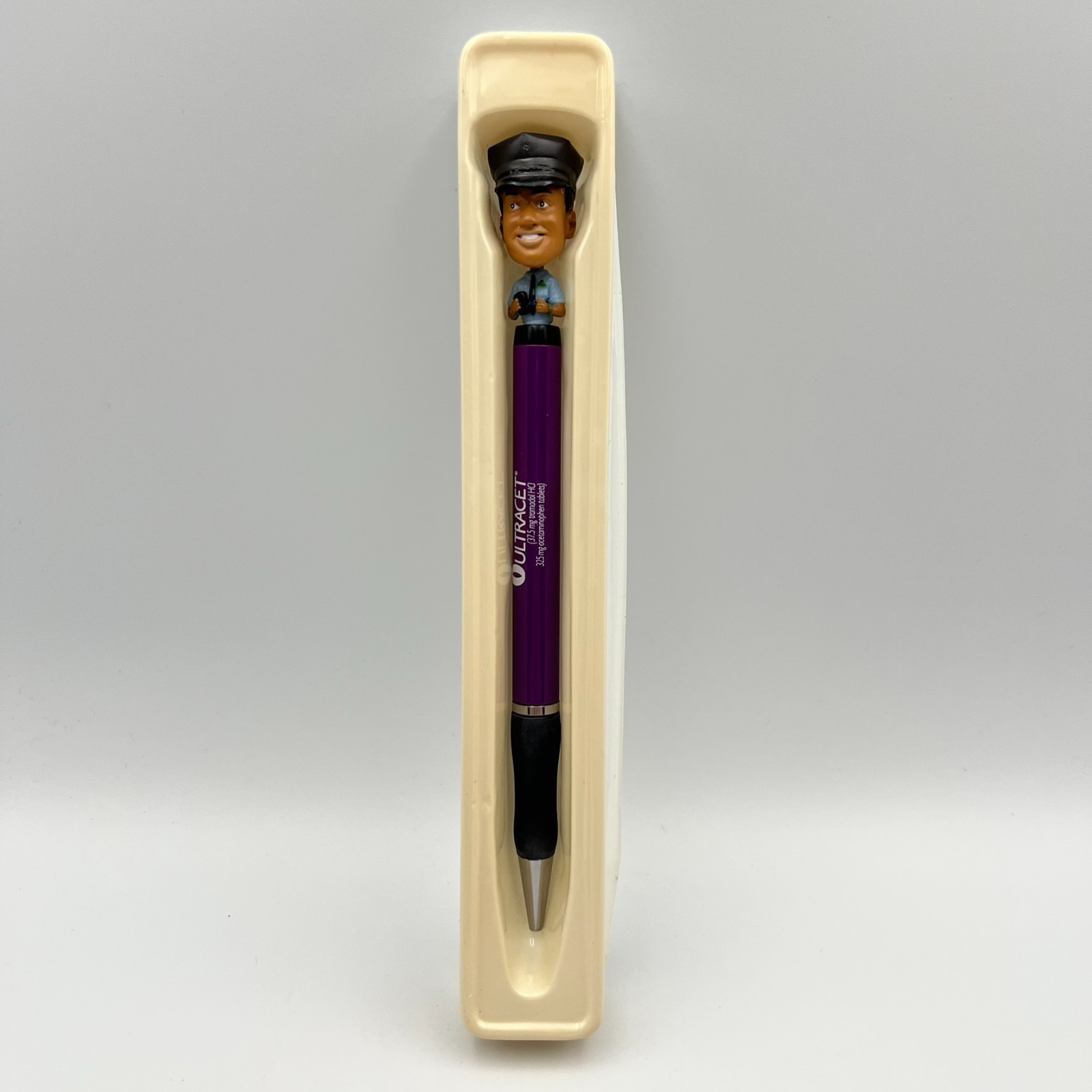 Ultracet Pharmaceutical/Drug Rep Purple Twist Pens Policeman Bobblehead LOT OF 3