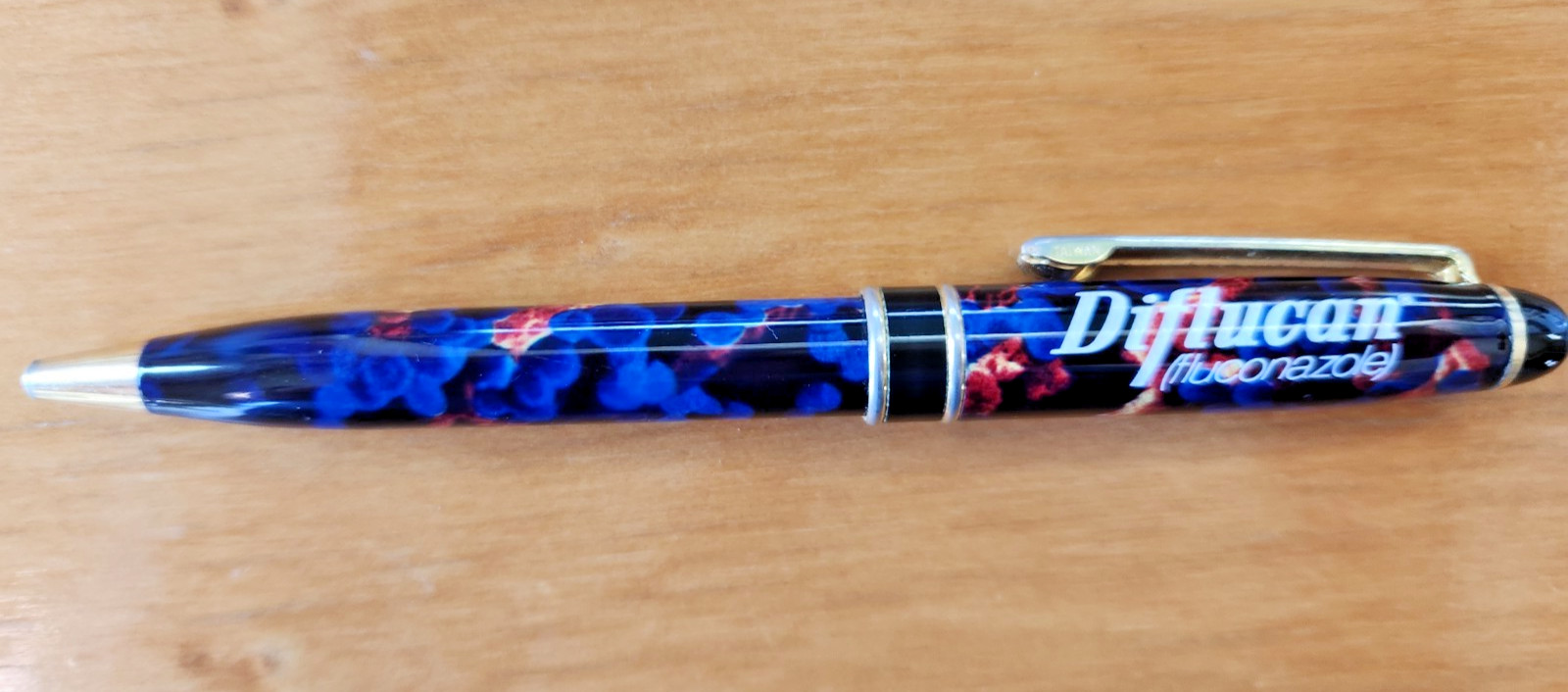 Floral Metal Diflucan Pen Writes Black Drug Rep Collector Medical FREE SHIPPING!