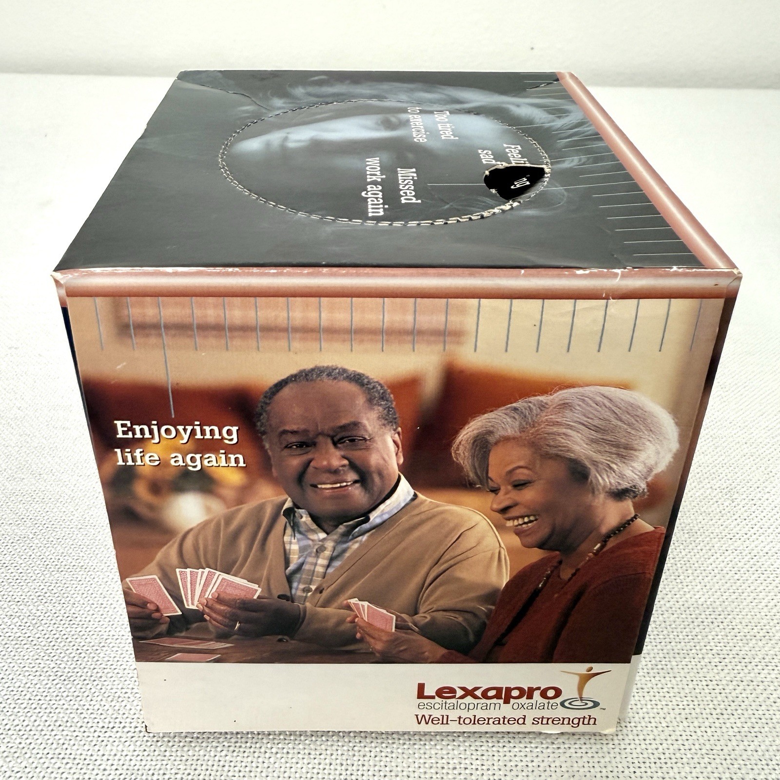 Vintage Lexapro Drug Rep Pharmaceutical Advertising Tissue Box Holder Promo 2003