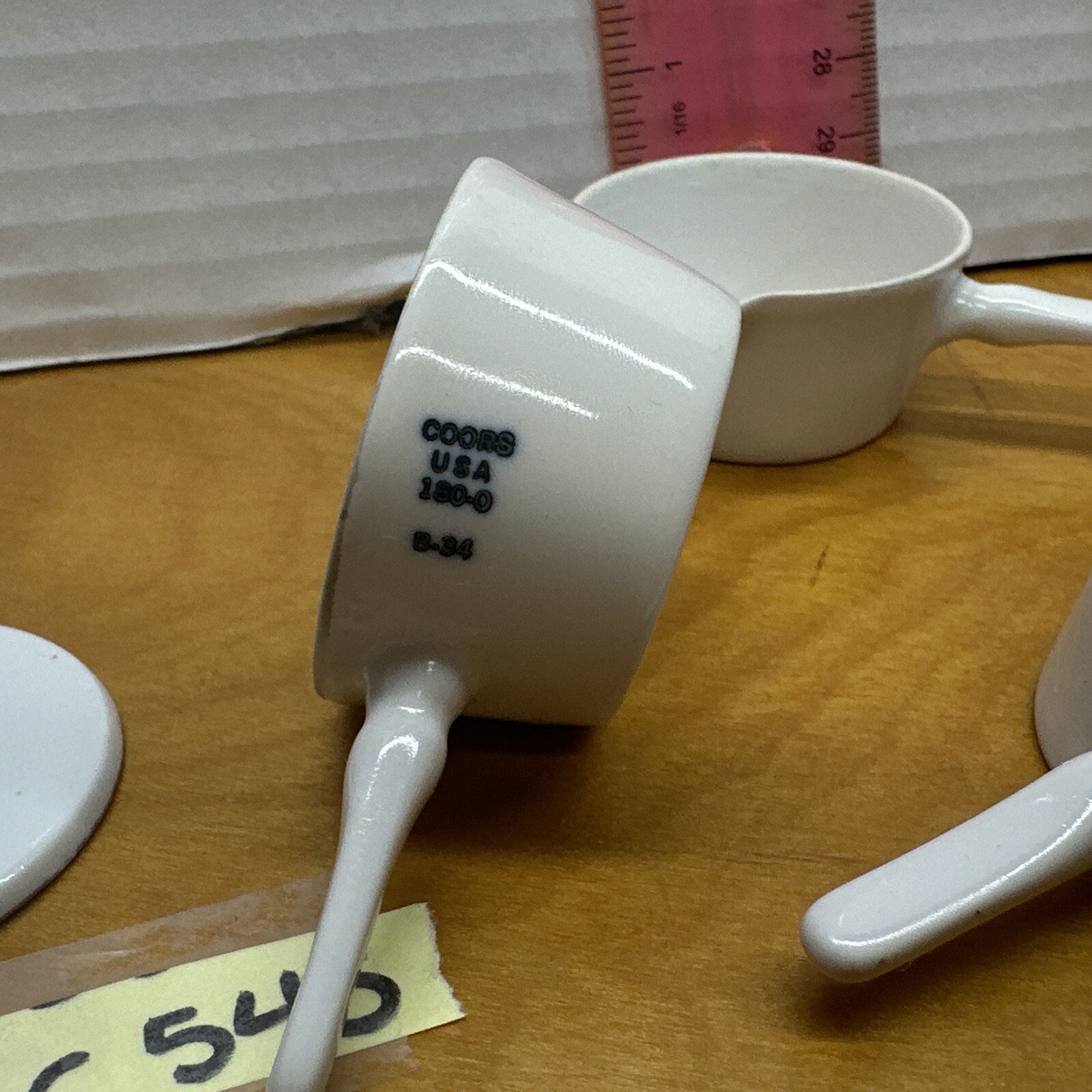 LOT Vintage COORS USA 180-0 B34 medical science porcelain pot with lid & spout