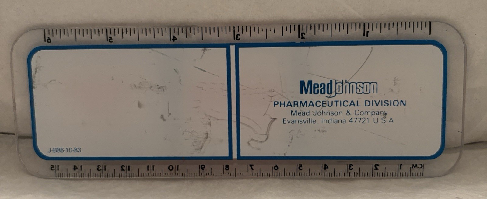 VTG 1983 MEAD JOHNSON QUIBRON-T SR 6″ PLASTIC RULER PHARMA REP LOGO